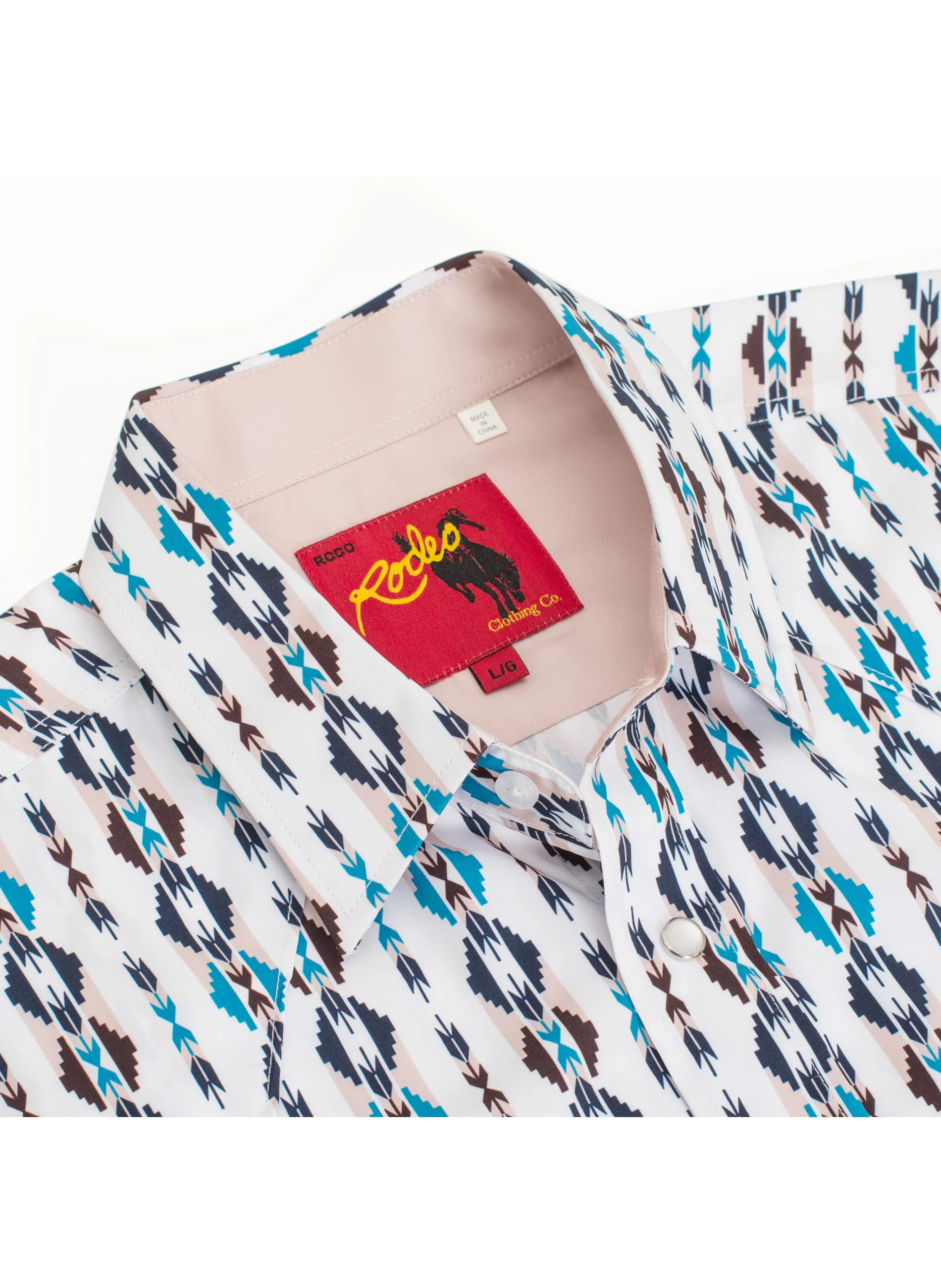 Men's Western Pearl Snap Aztec Print Shirt-MPS110S-1052 - Image 3