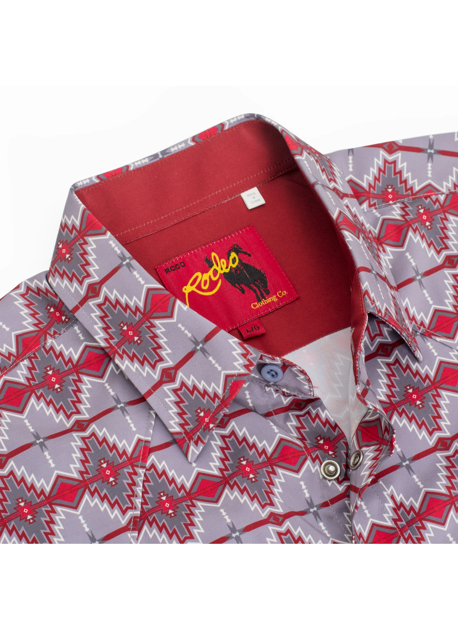 Men's Western Pearl Snap Aztec Print Shirt-MPS110S-1053 - Image 3