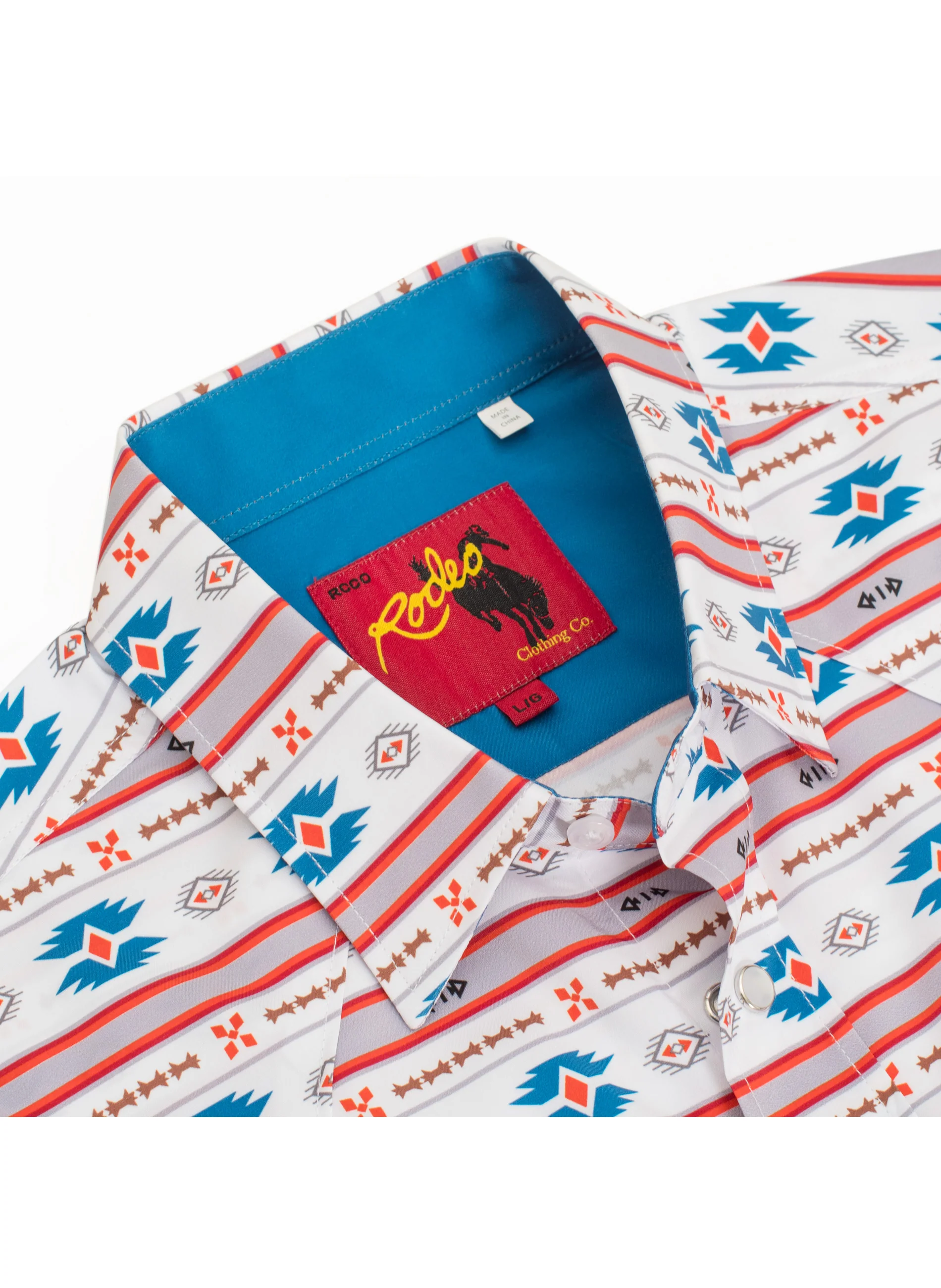 Men's Western Pearl Snap Aztec Print Shirt-MPS110S-1054 - Image 3