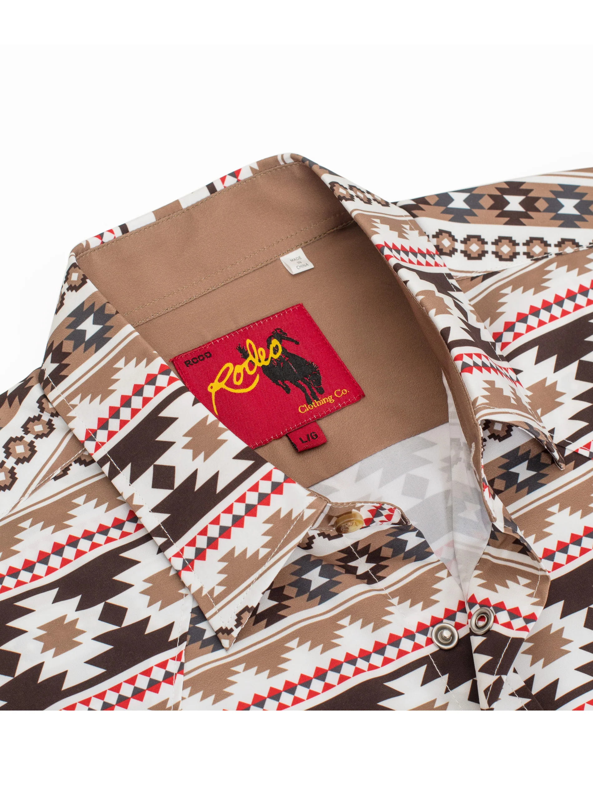 Men's Western Pearl Snap Aztec Print Shirt-MPS110S-1056 - Image 3