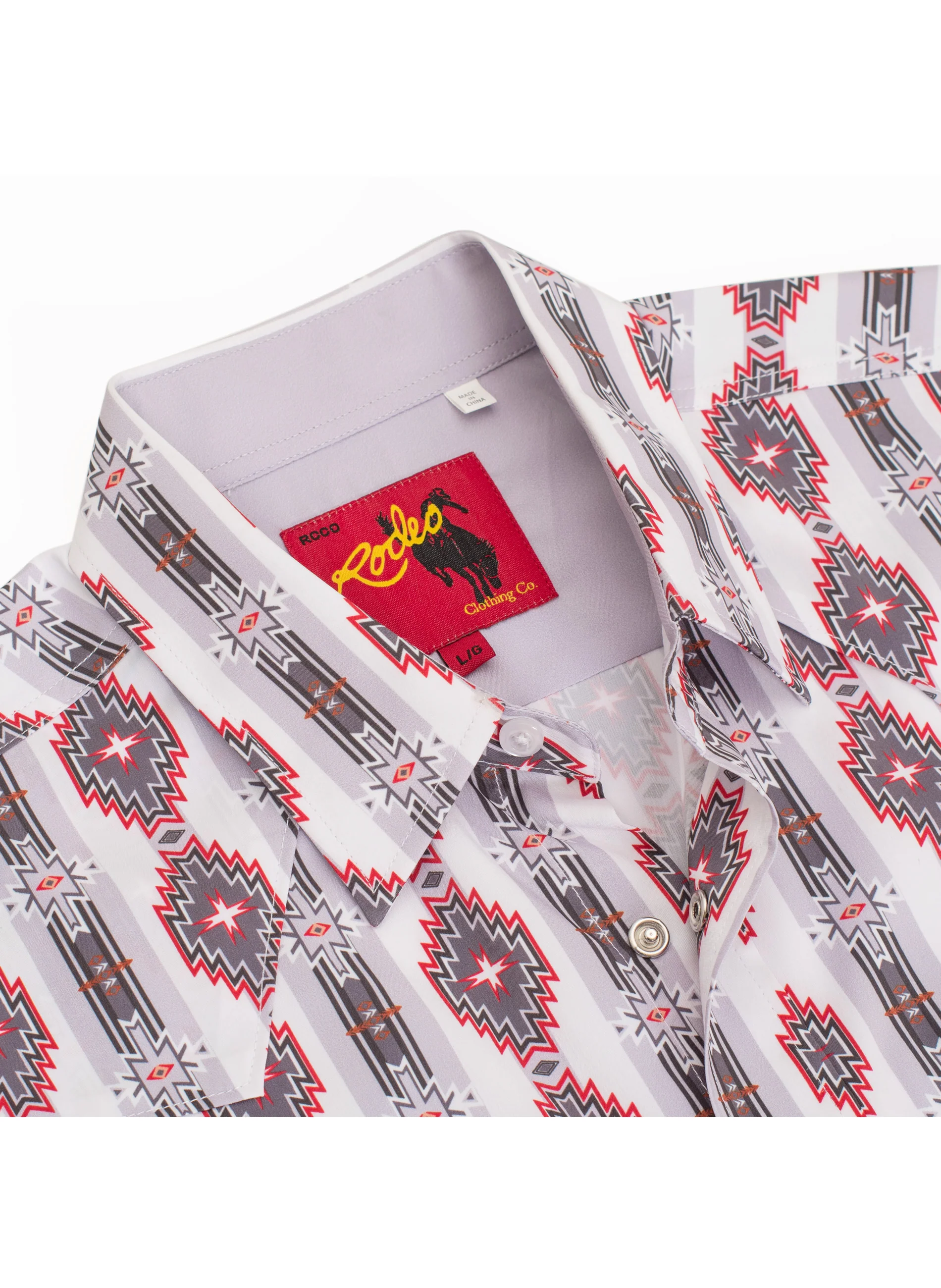 Men's Western Pearl Snap Aztec Print Shirt-MPS110S-1058 - Image 3