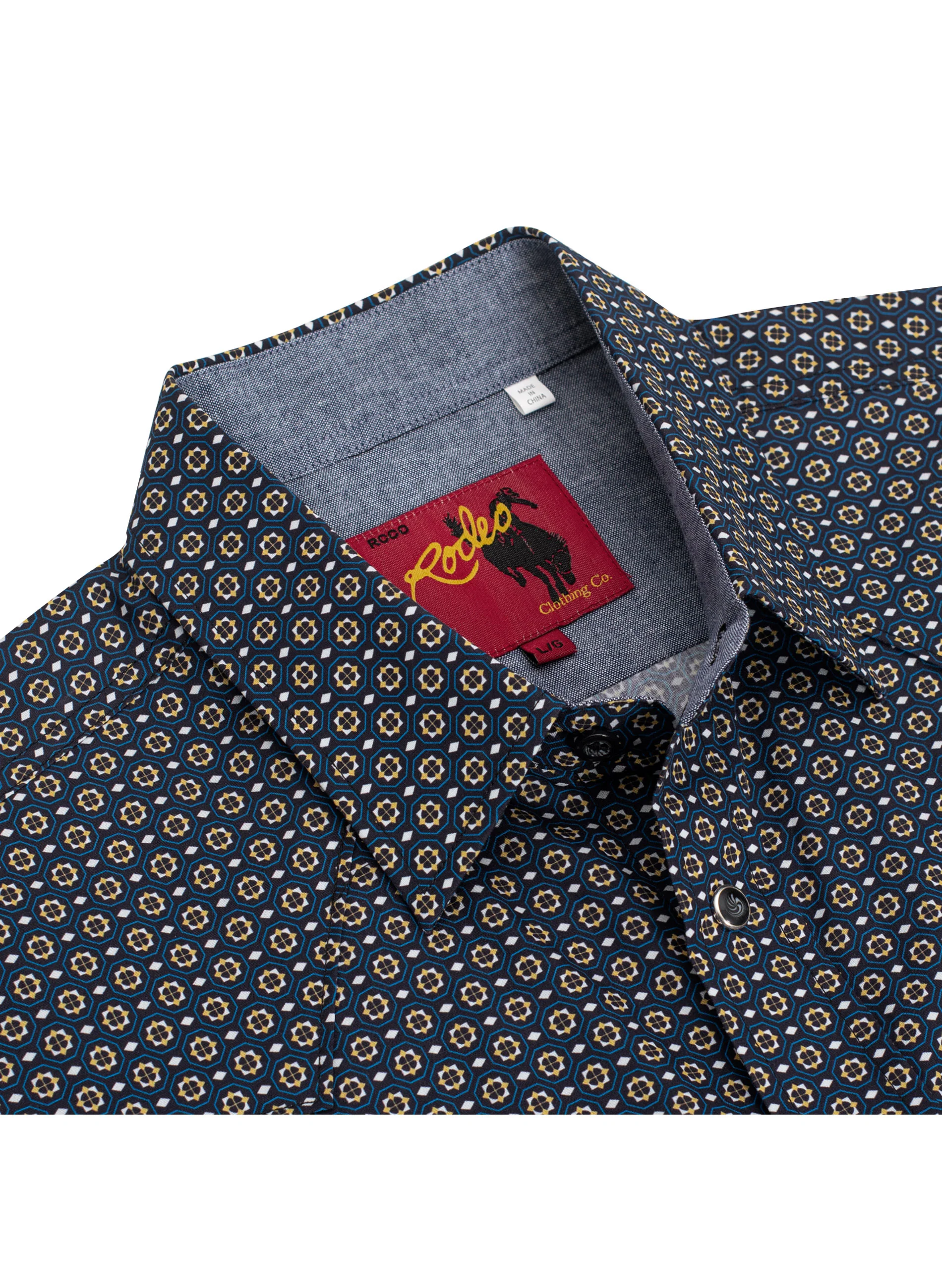 Men's Western Pearl Snap Print Shirt - PS100L-1073 - Image 3