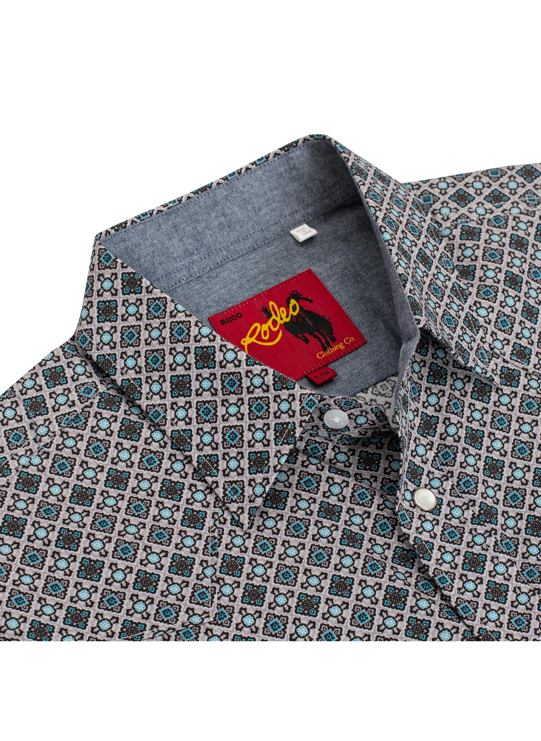 Men's Western Pearl Snap Print Shirt - PS100L-1076 - Image 3