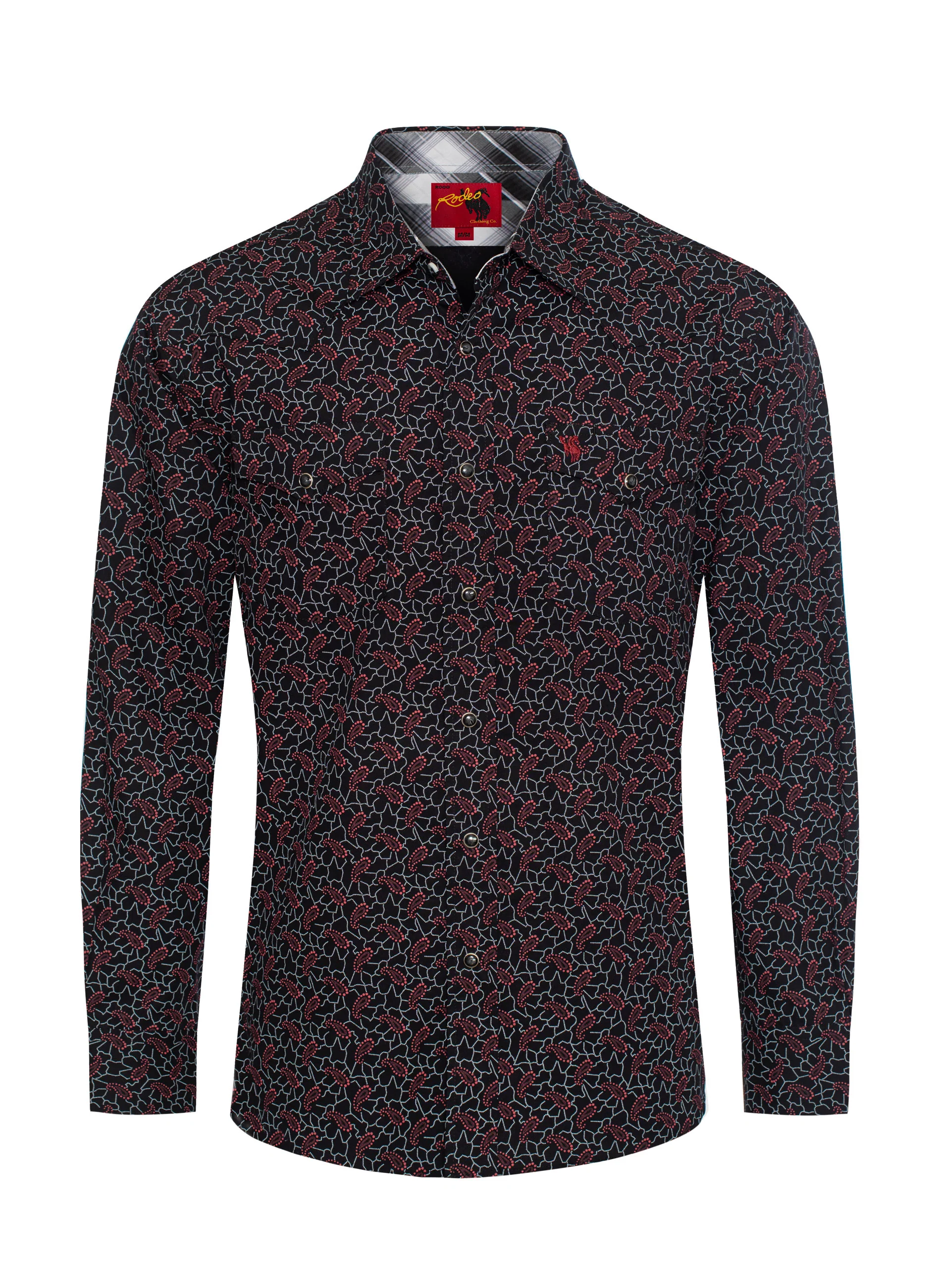 Men's Western Pearl Snap Print Shirt - PS100L-1077