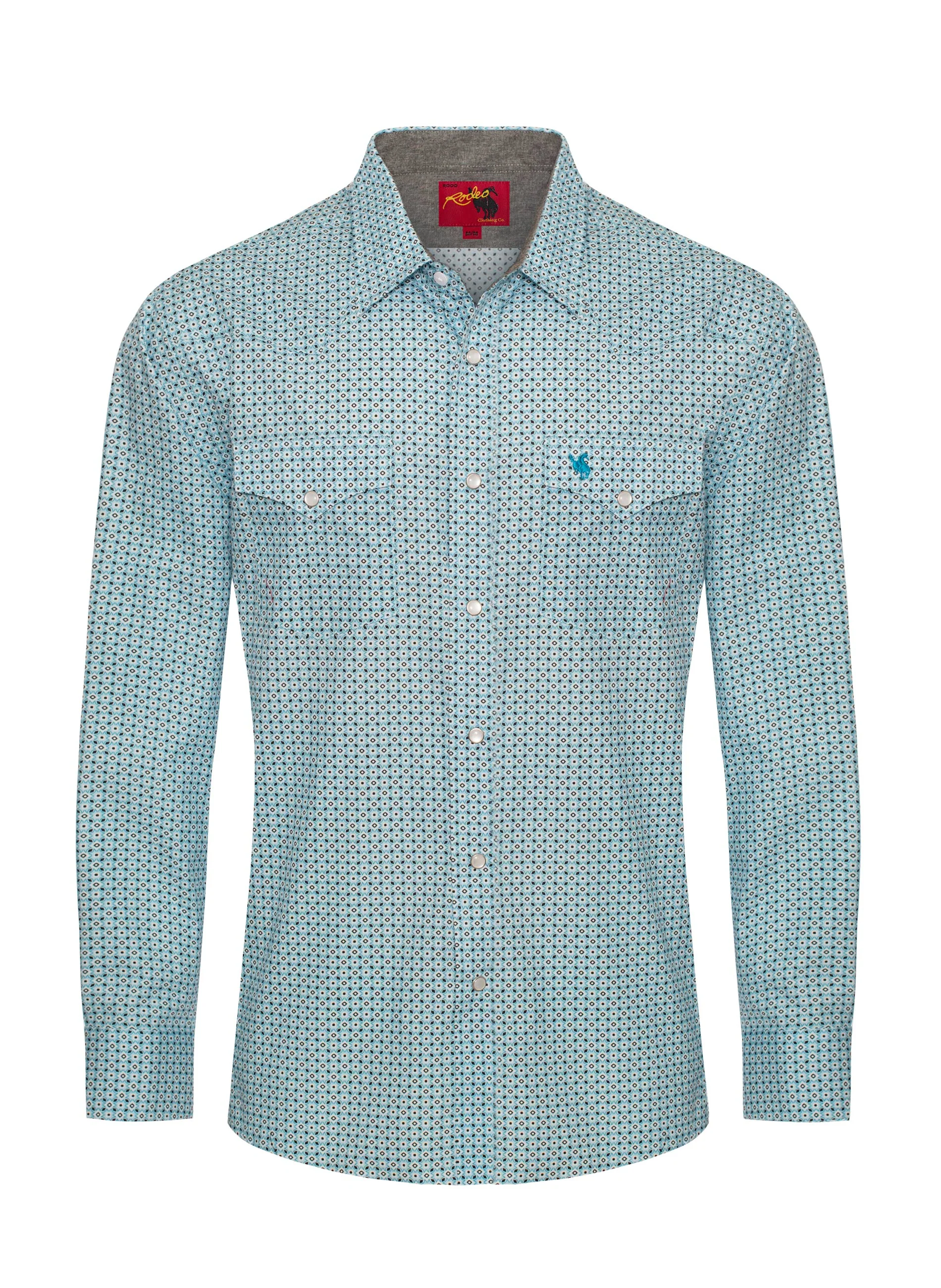 Men's Western Pearl Snap Print Shirt - PS100L-1081
