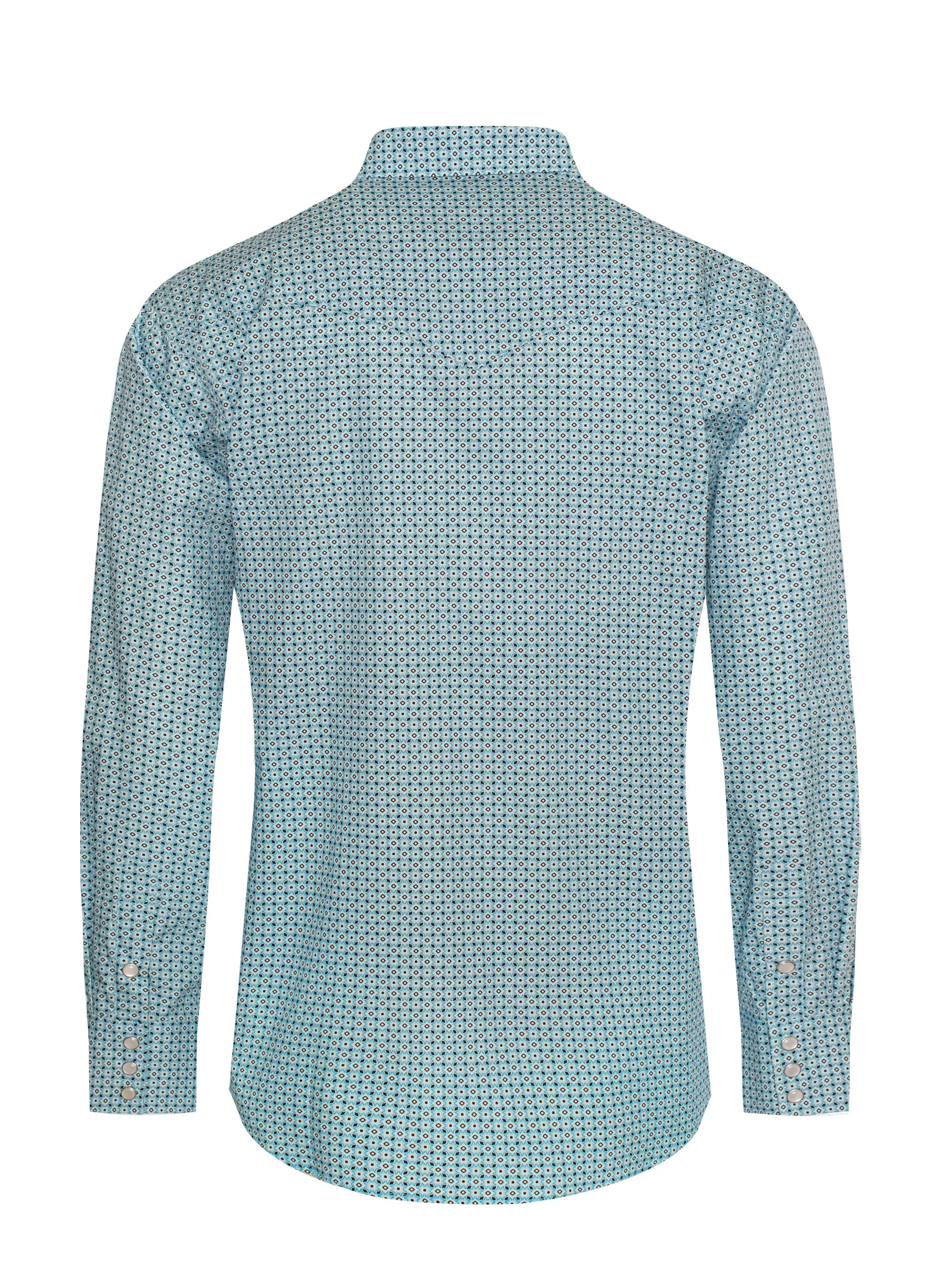 Men's Western Pearl Snap Print Shirt - PS100L-1081 - Image 2