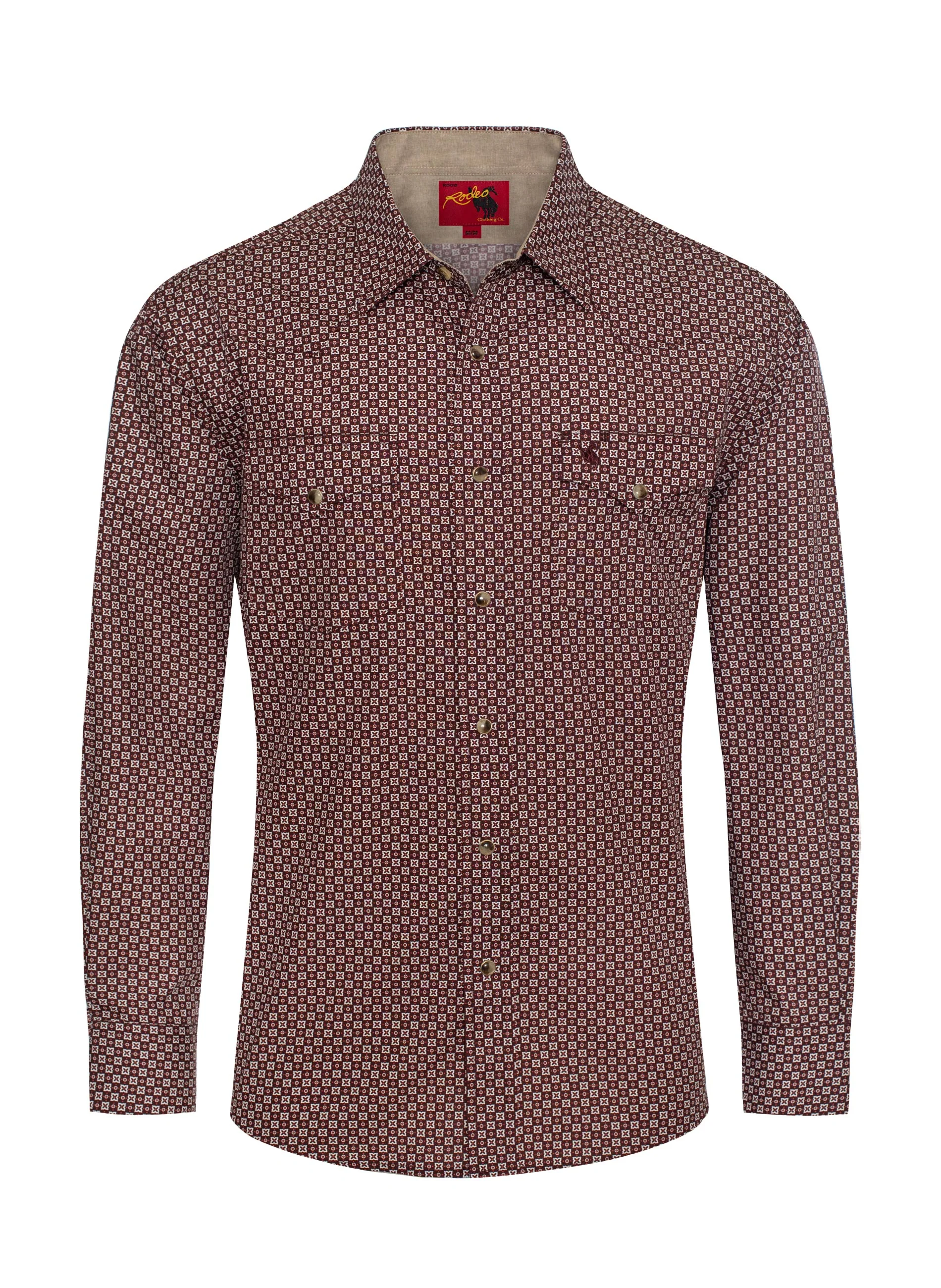 Men's Western Pearl Snap Print Shirt - PS100L-1083