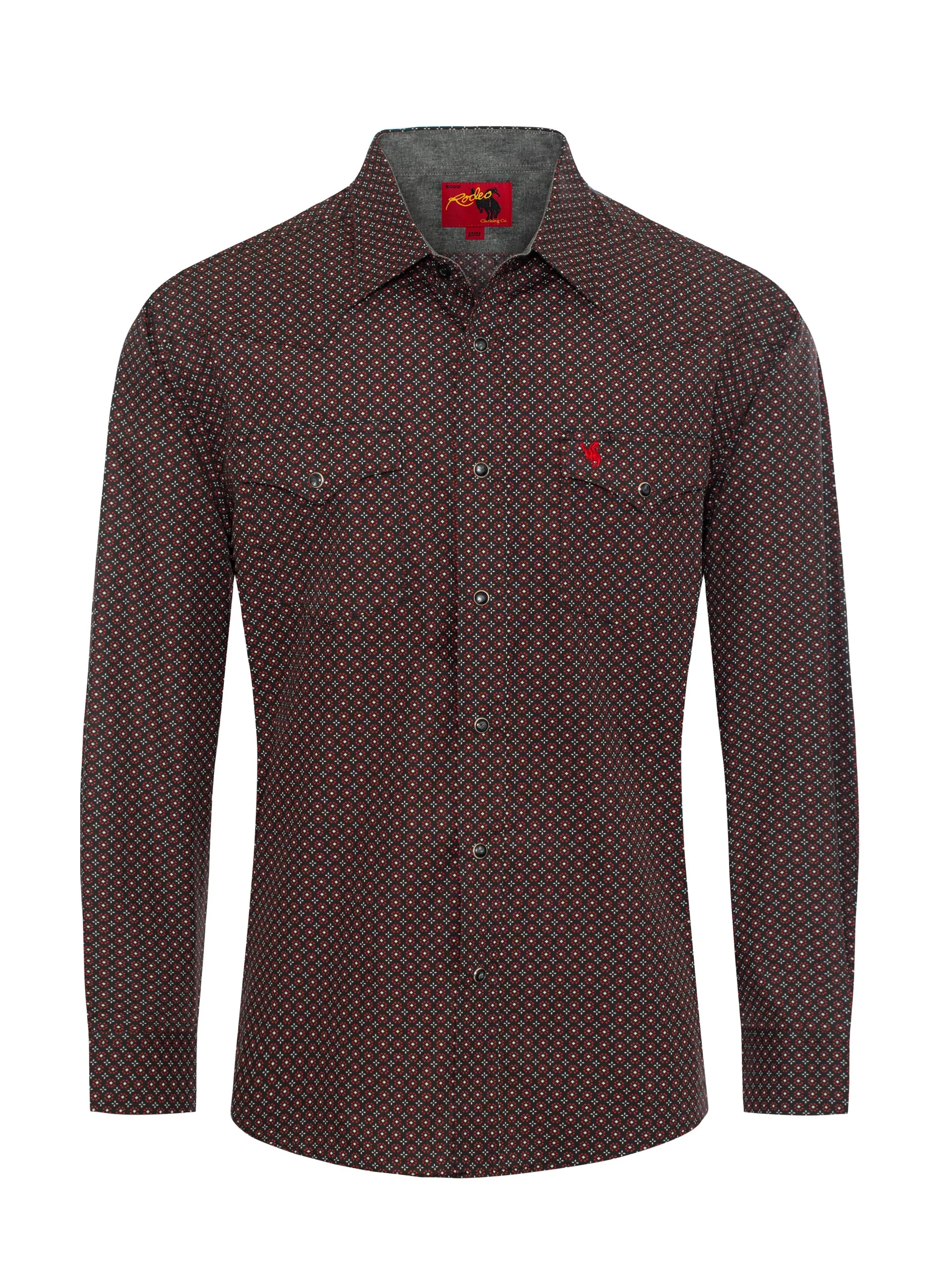 Men's Western Pearl Snap Print Shirt - PS100L-1085