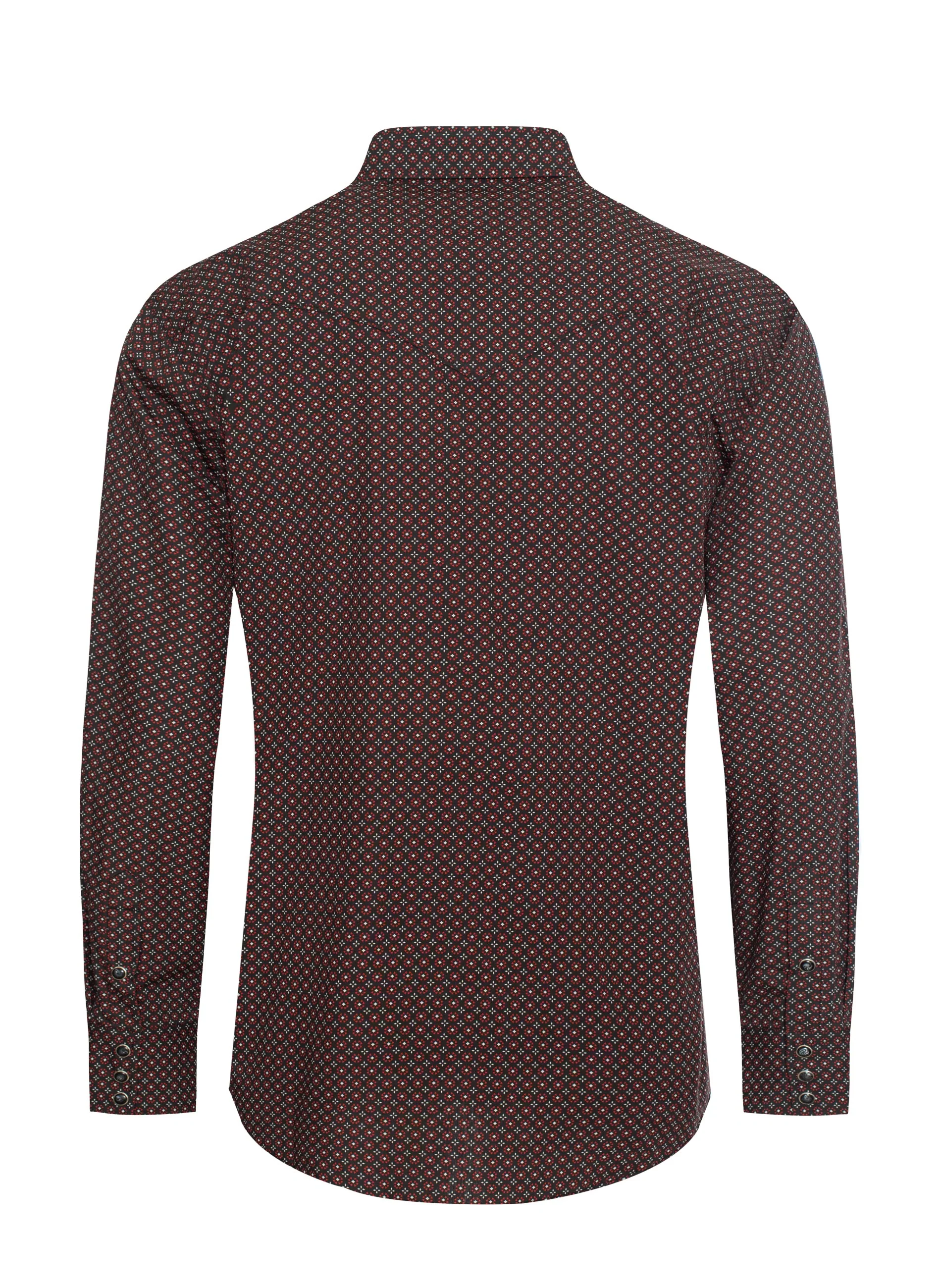 Men's Western Pearl Snap Print Shirt - PS100L-1085 - Image 2