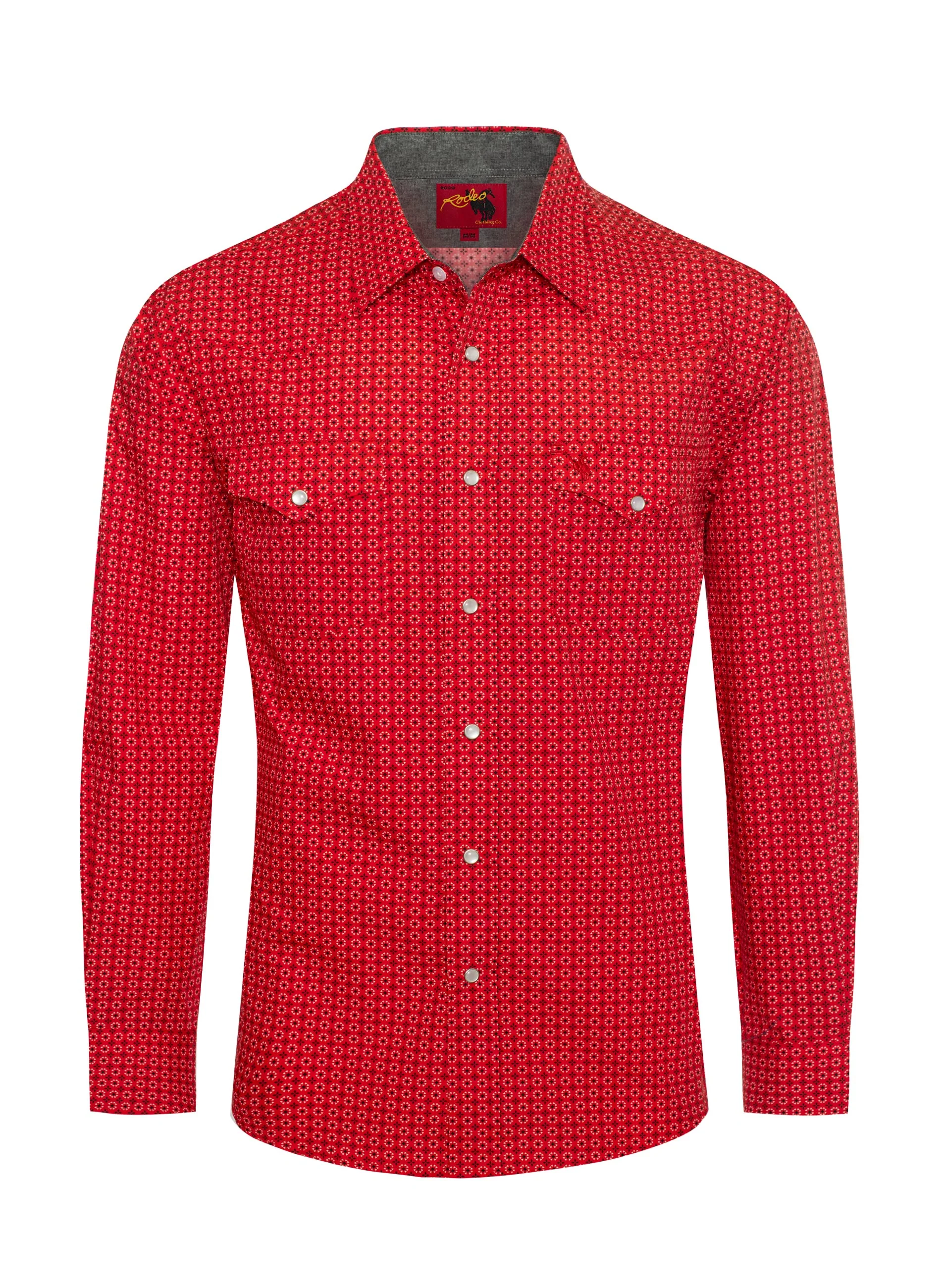 Men's Western Pearl Snap Print Shirt - PS100L-1086