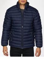 Men's Nylon Quilted Puffer Jacket -NJ640-Navy - Image 3