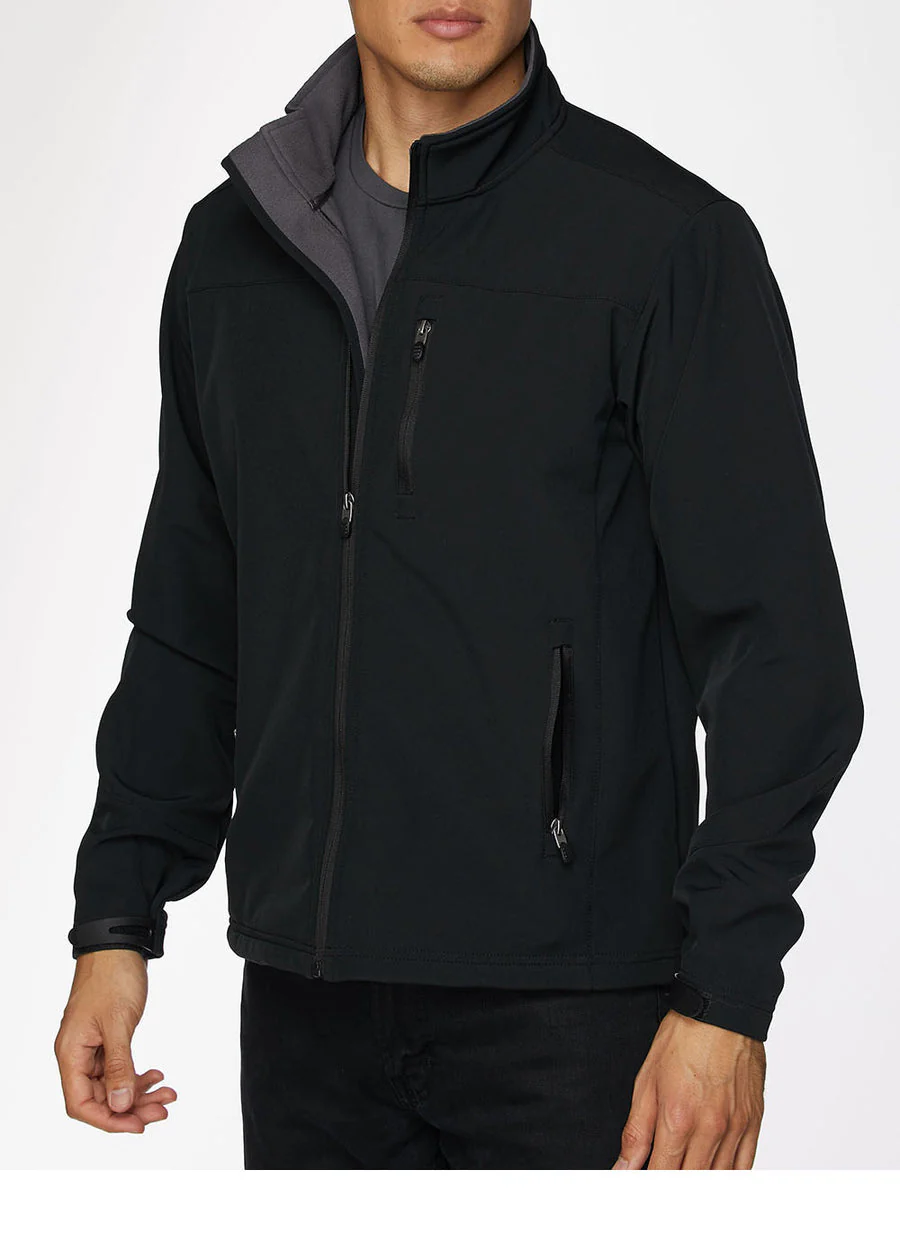 Men's Soft Shell Bonded Jacket -NJ650-Black-Grey - Image 3