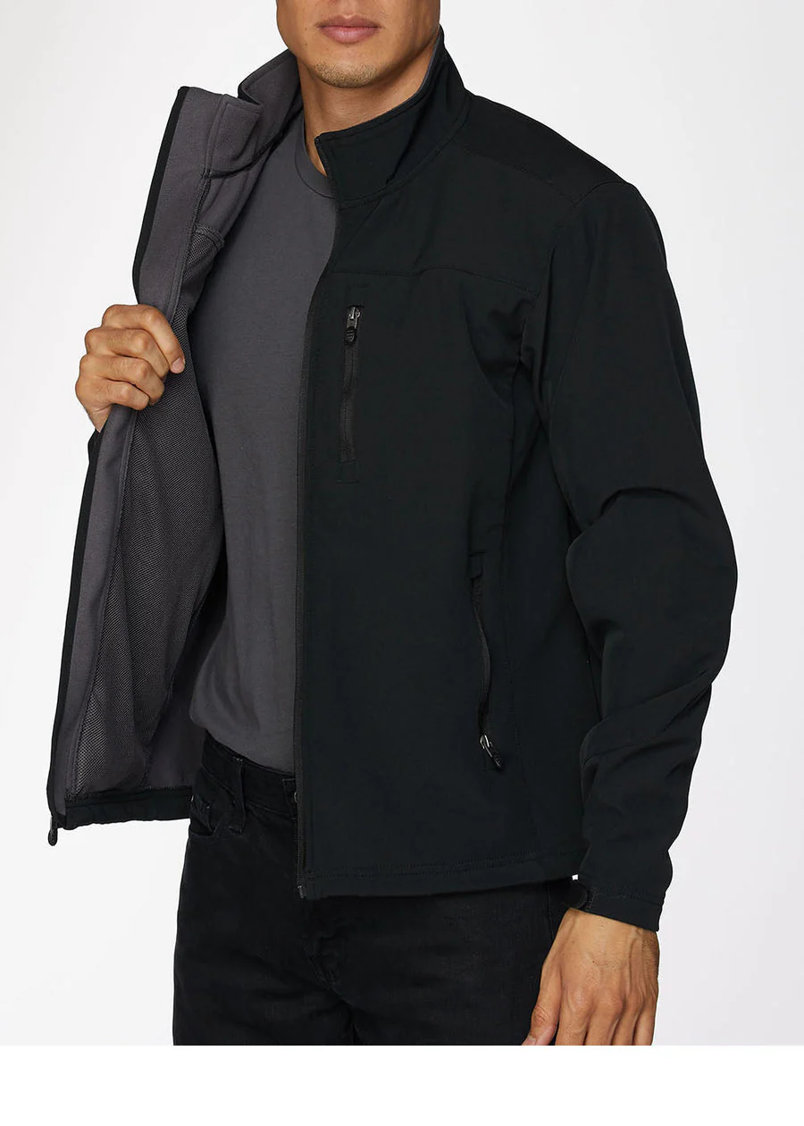 Men's Soft Shell Bonded Jacket -NJ650-Black-Grey - Image 4