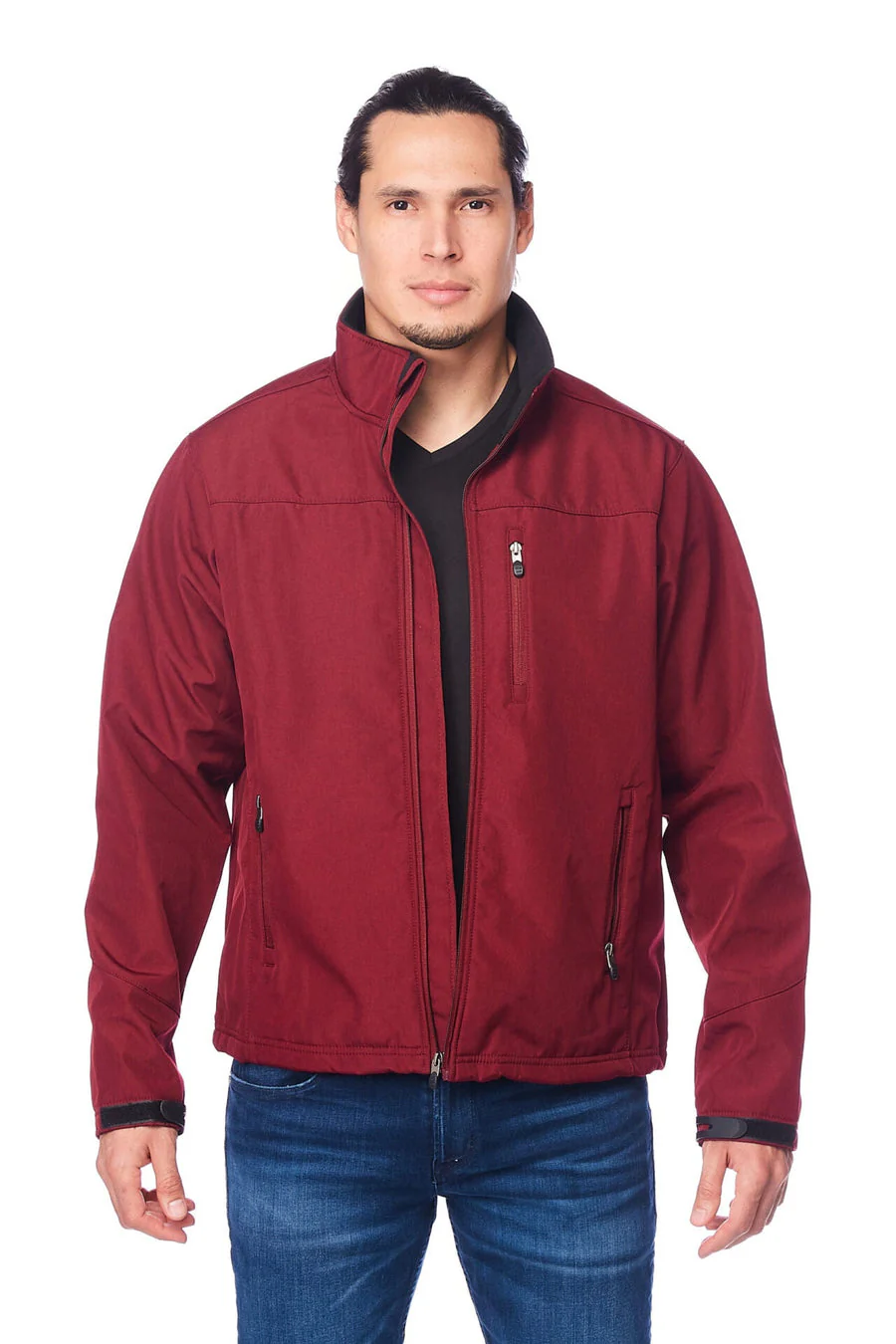 Men's Soft Shell Bonded Jacket-NJ650-BURGUNDY - Image 3