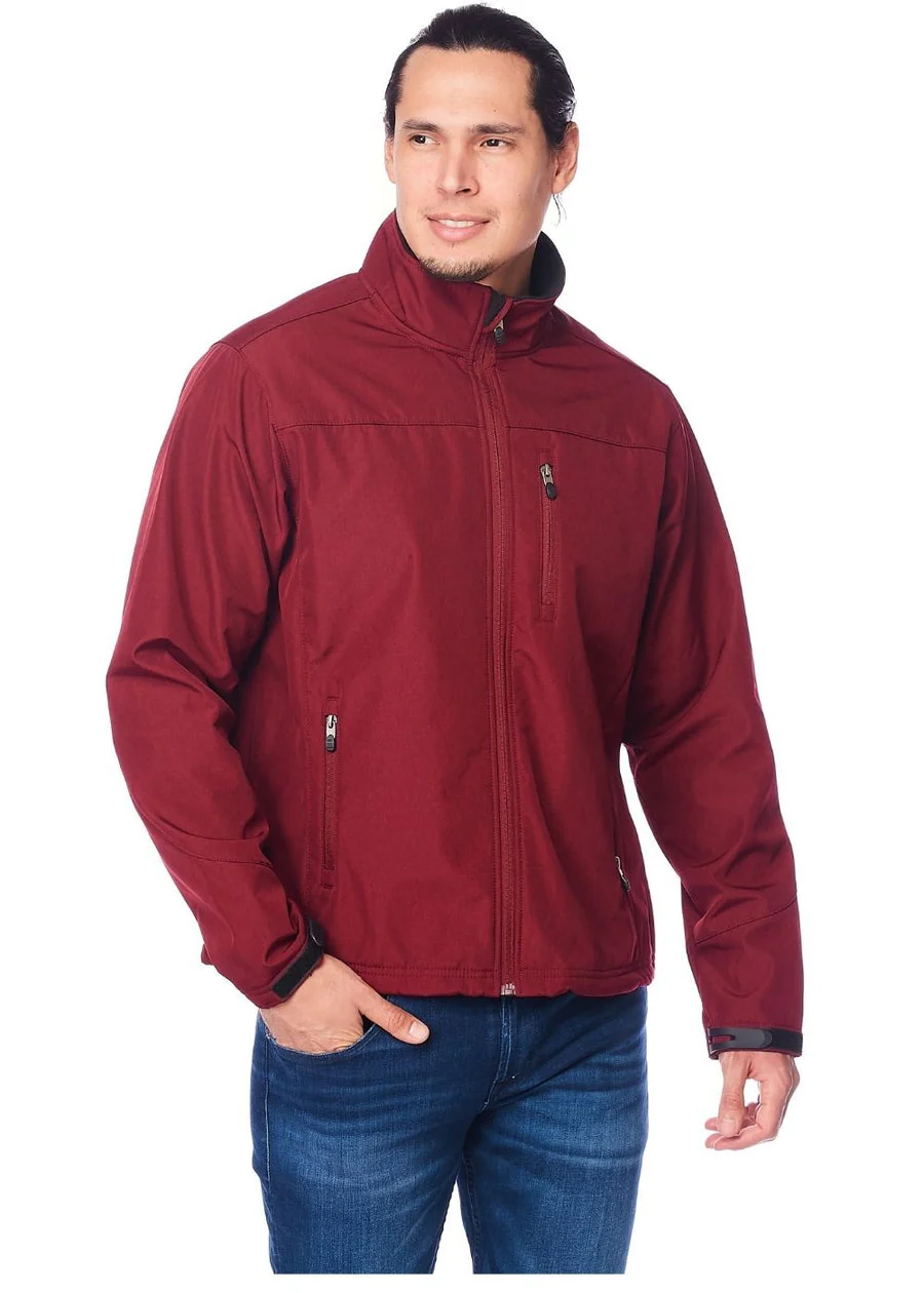 Men's Soft Shell Bonded Jacket-NJ650-BURGUNDY - Image 4