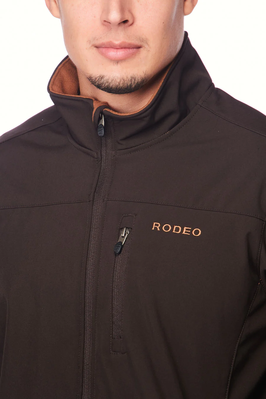 Men's Soft Shell Bonded Jacket -NJ650-EMB-BROWN-COGNAC - Image 3