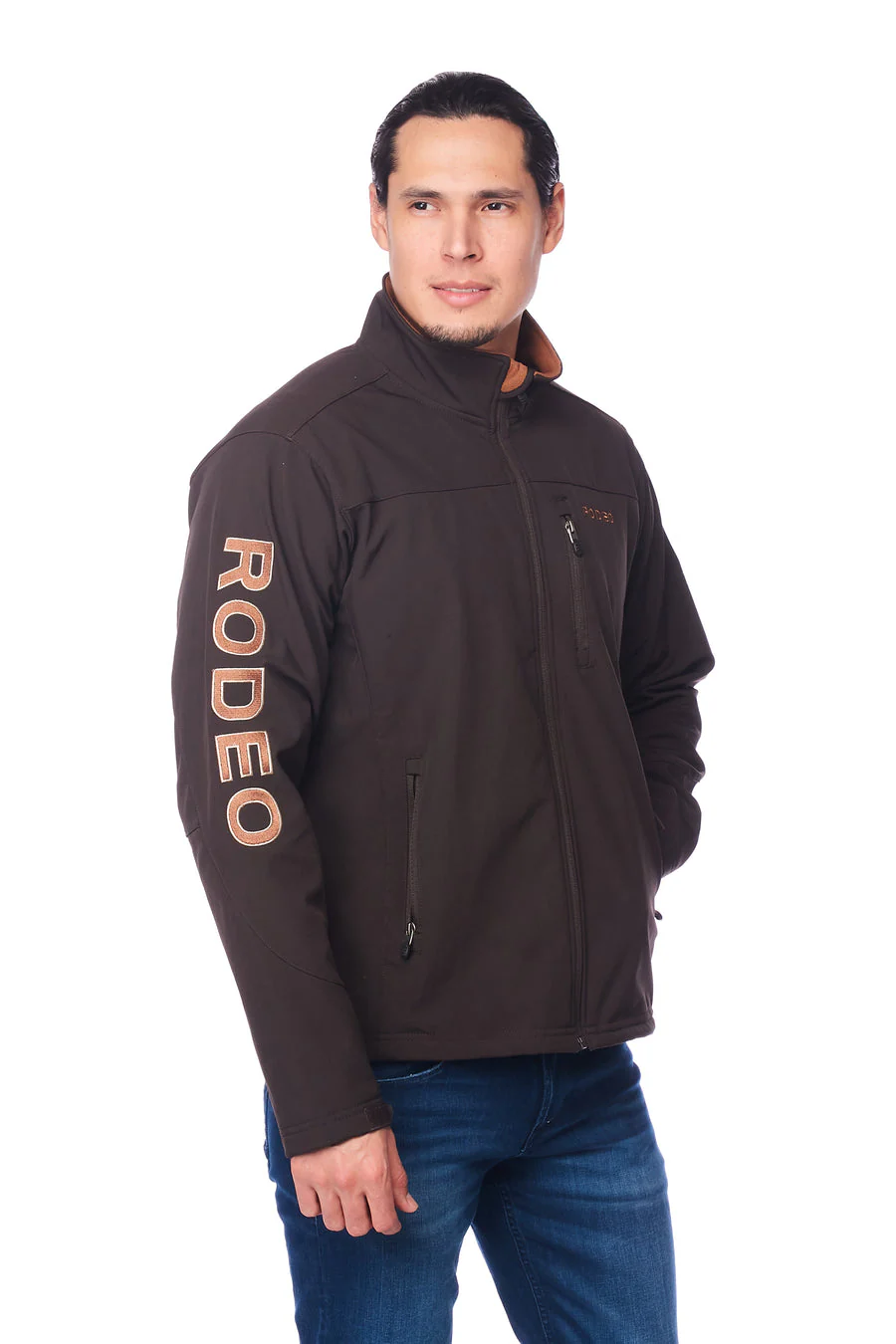 Men's Soft Shell Bonded Jacket -NJ650-EMB-BROWN-COGNAC - Image 4