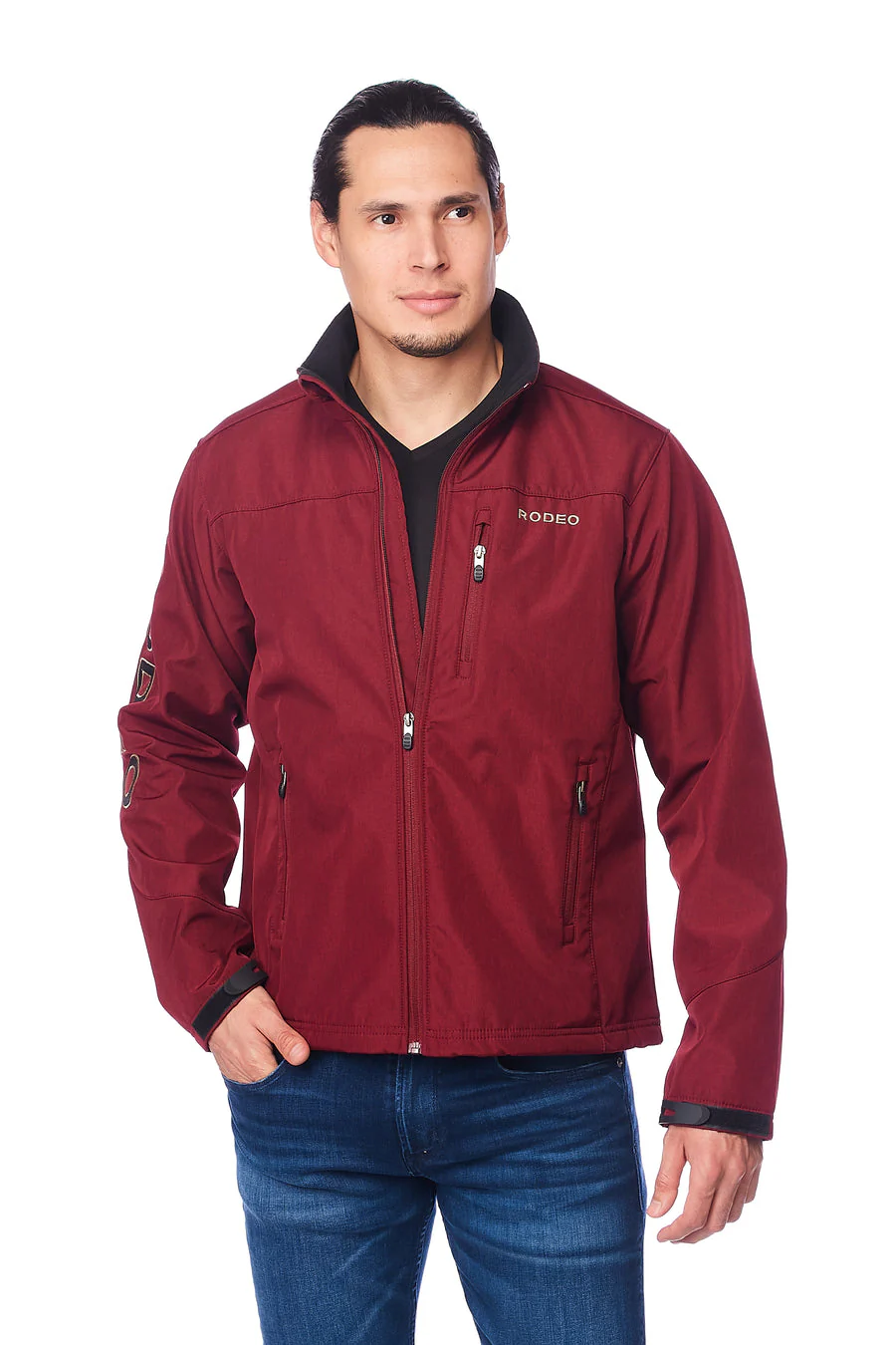 Men's Soft Shell Bonded Jacket-NJ650-EMB-BURG-BLACK - Image 3