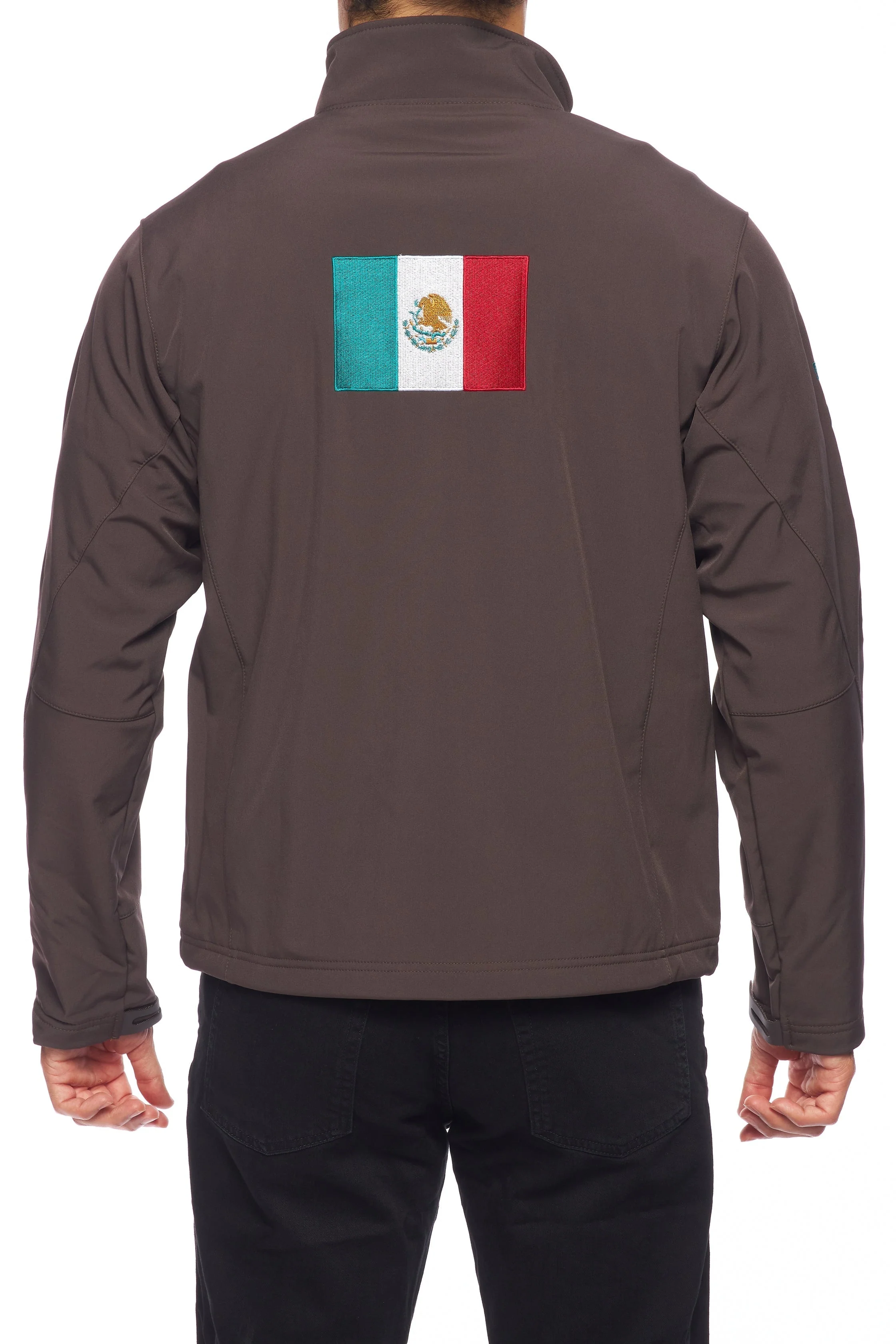 Men's Soft Shell Bonded Jacket-NJ650-EMB-MEX-BROWN