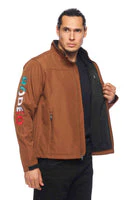 Men's Soft Shell Bonded Jacket -NJ650-EMB-MEX-COGNAC - Image 6