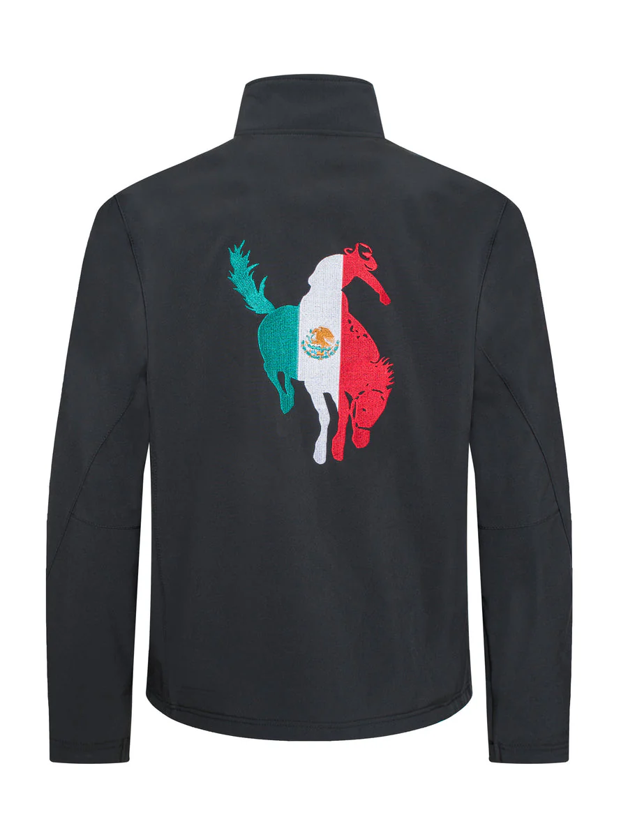 Men's Soft Shell Bonded Jacket With Embroidery-NJ650EMB-MHL-BLACK - Image 2