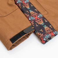 Men's Soft Shell Bonded Jacket With Western Aztec Print -NJ650EMB-AZ-COGNAC-RUST - Image 3