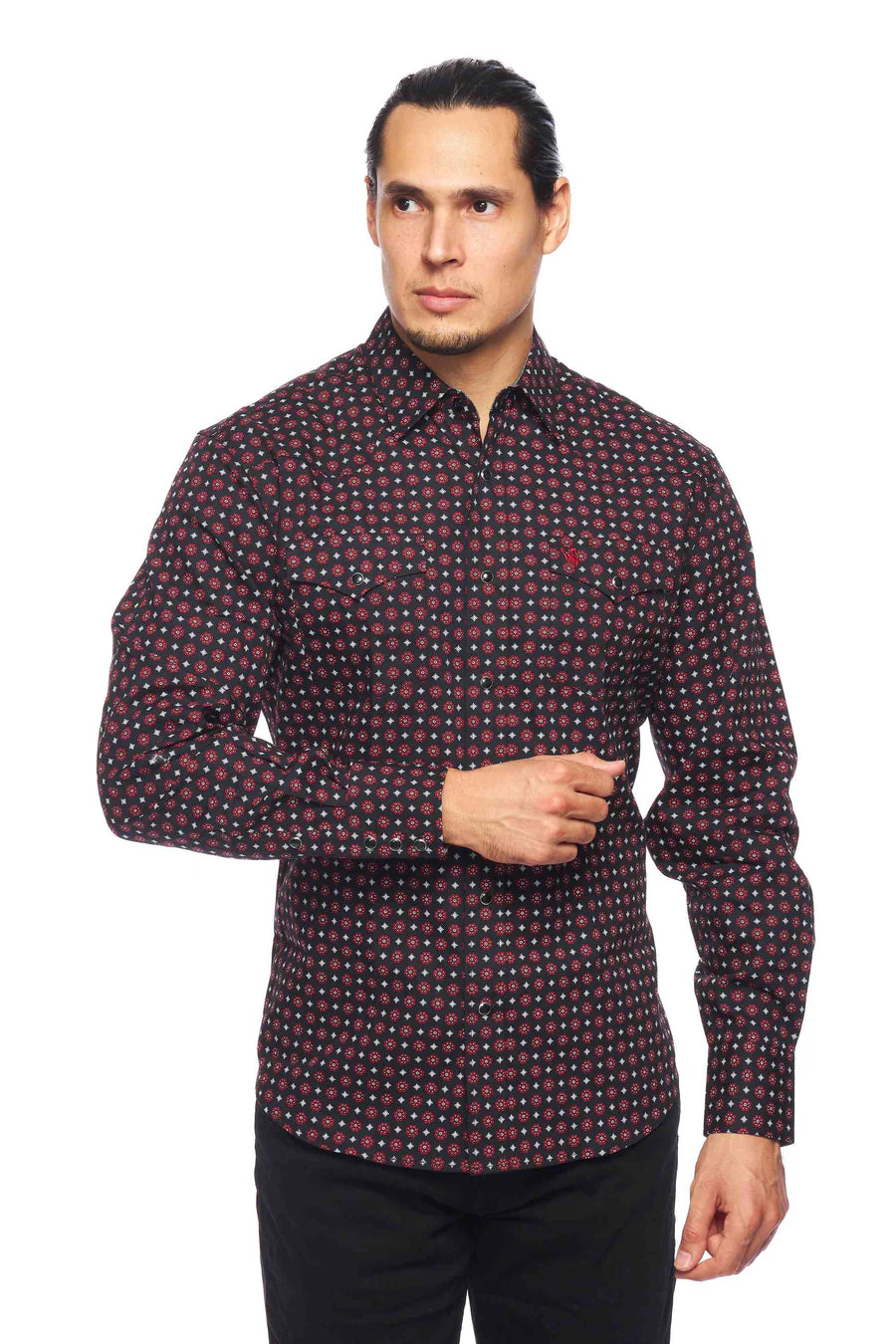 Men's Western Pearl Snap Print Shirt - PS100L-164 - Image 2