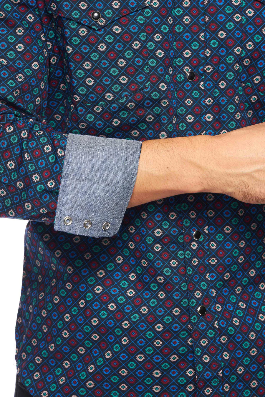 Men's Western Pearl Snap Print Shirt - PS100L-165 - Image 4