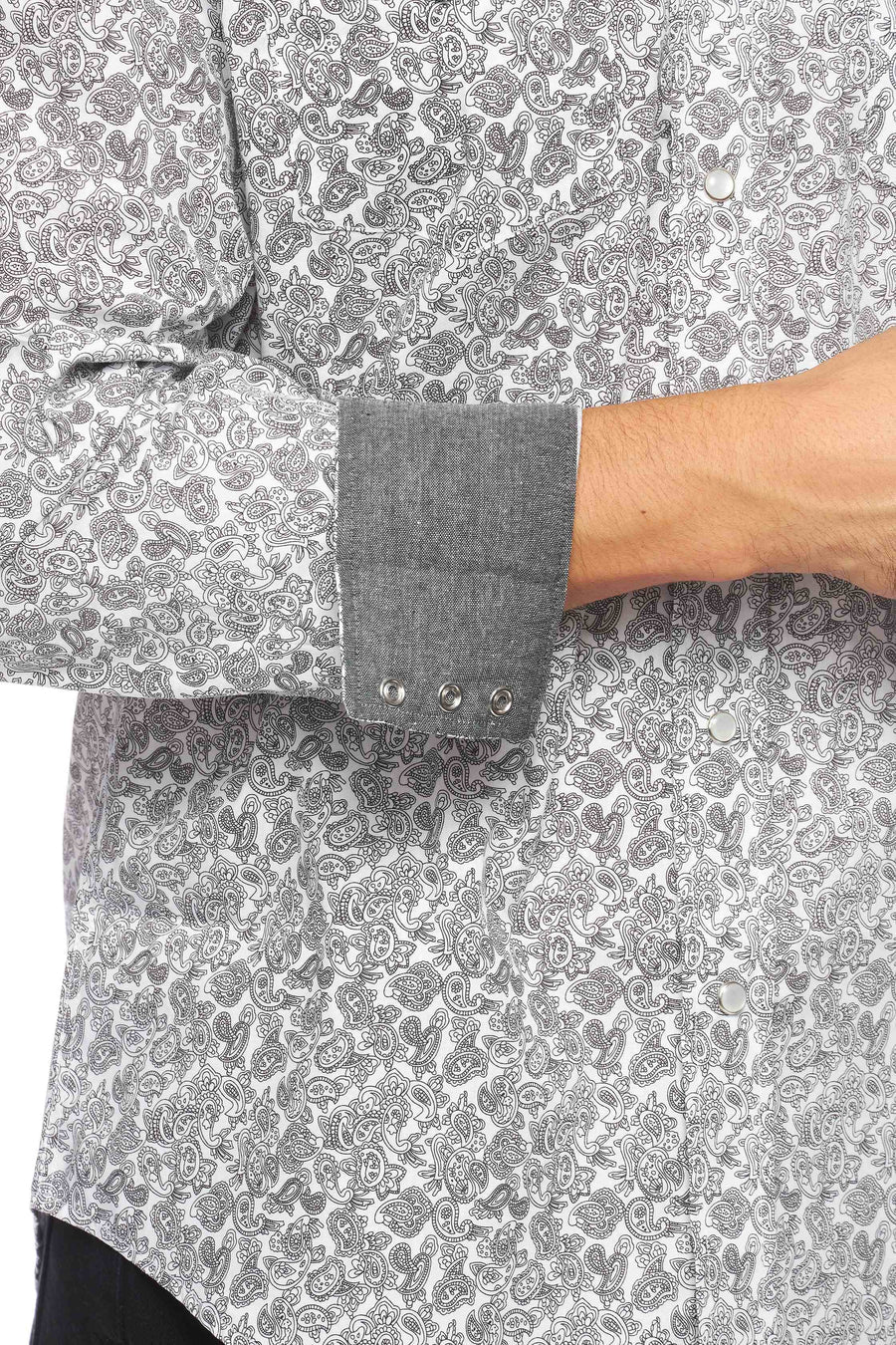 Men's Western Pearl Snap Print Shirt - PS100L-171 - Image 5