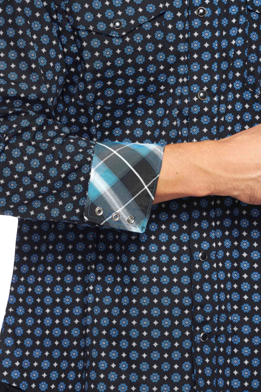 Men's Western Pearl Snap Print Shirt - PS100L-163 - Image 3