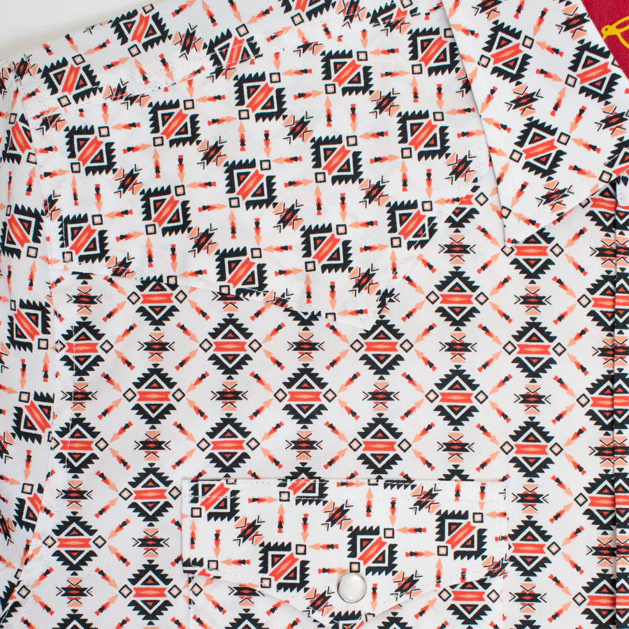 Men's Western Pearl Snap Aztec Print Shirt - PS100L-181 - Image 2