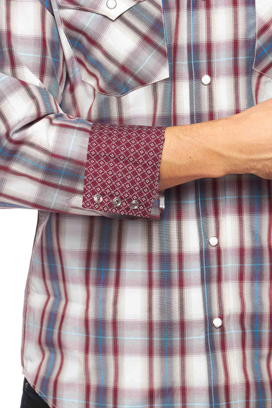 Men's Western Long Sleeve Pearl Snap Plaid Shirt - PS400-406 - Image 2