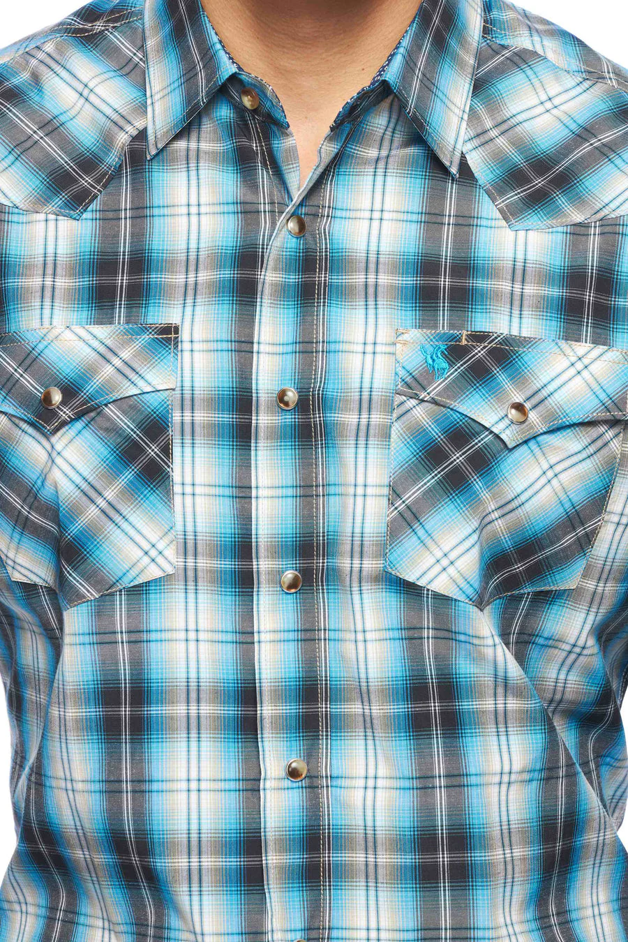Men's Western Long Sleeve Pearl Snap Plaid Shirt -PS400-478 - Image 5