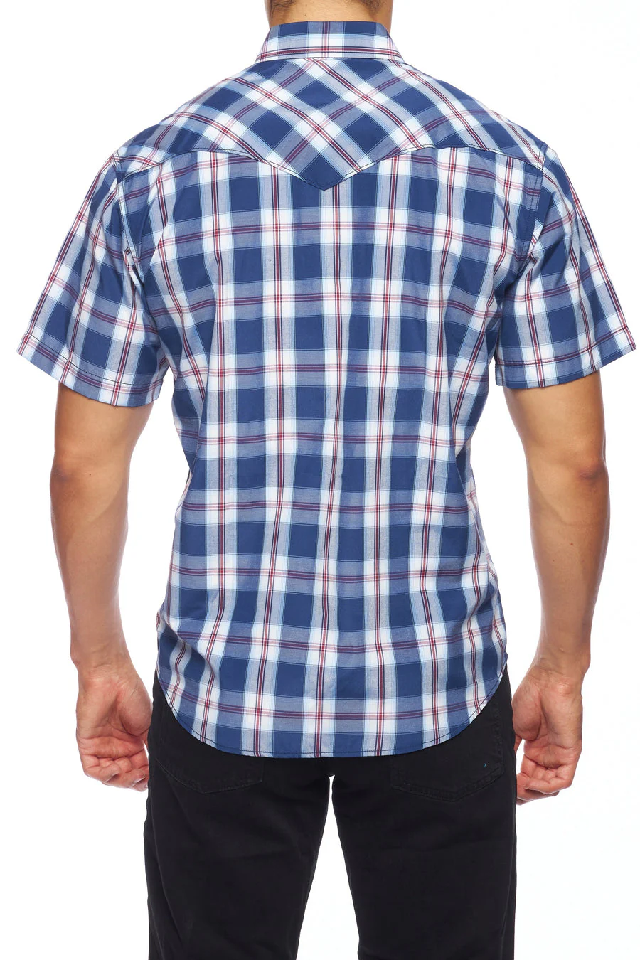 Men's Western Short Sleeve Pearl Snaps Plaid Shirt -PS400S-403 - Image 4