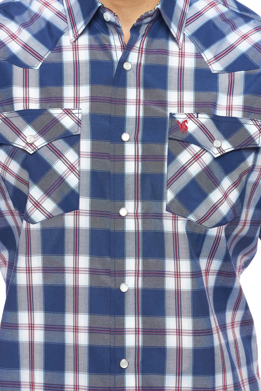 Men's Western Short Sleeve Pearl Snaps Plaid Shirt -PS400S-403 - Image 5