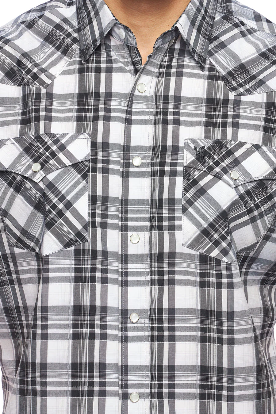 Men's Western Short Sleeve Pearl Snaps Plaid Shirt -PS400S-472 - Image 3