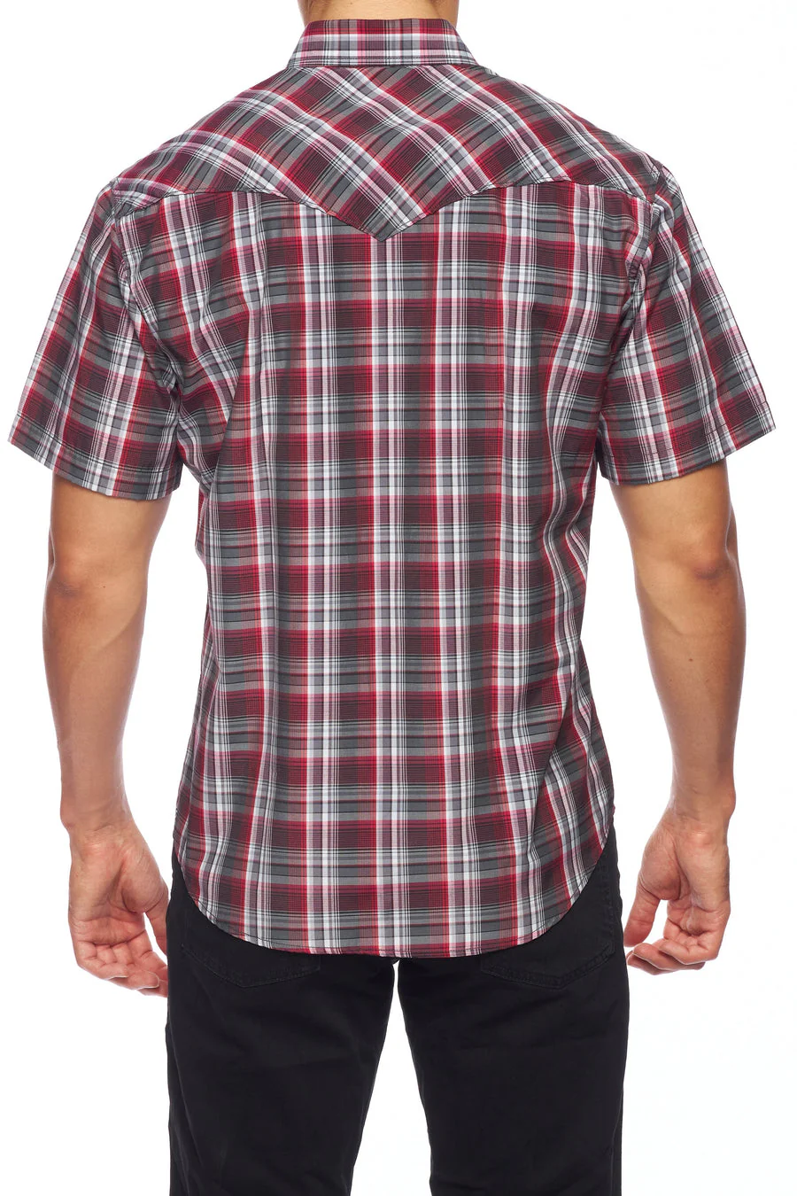 Men's Western Short Sleeve Pearl Snaps Plaid Shirt -PS400S-477 - Image 3