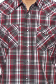 Men's Western Short Sleeve Pearl Snaps Plaid Shirt -PS400S-477 - Image 4