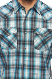Men's Western Short Sleeve Pearl Snaps Plaid Shirt -PS400S-478 - Image 3