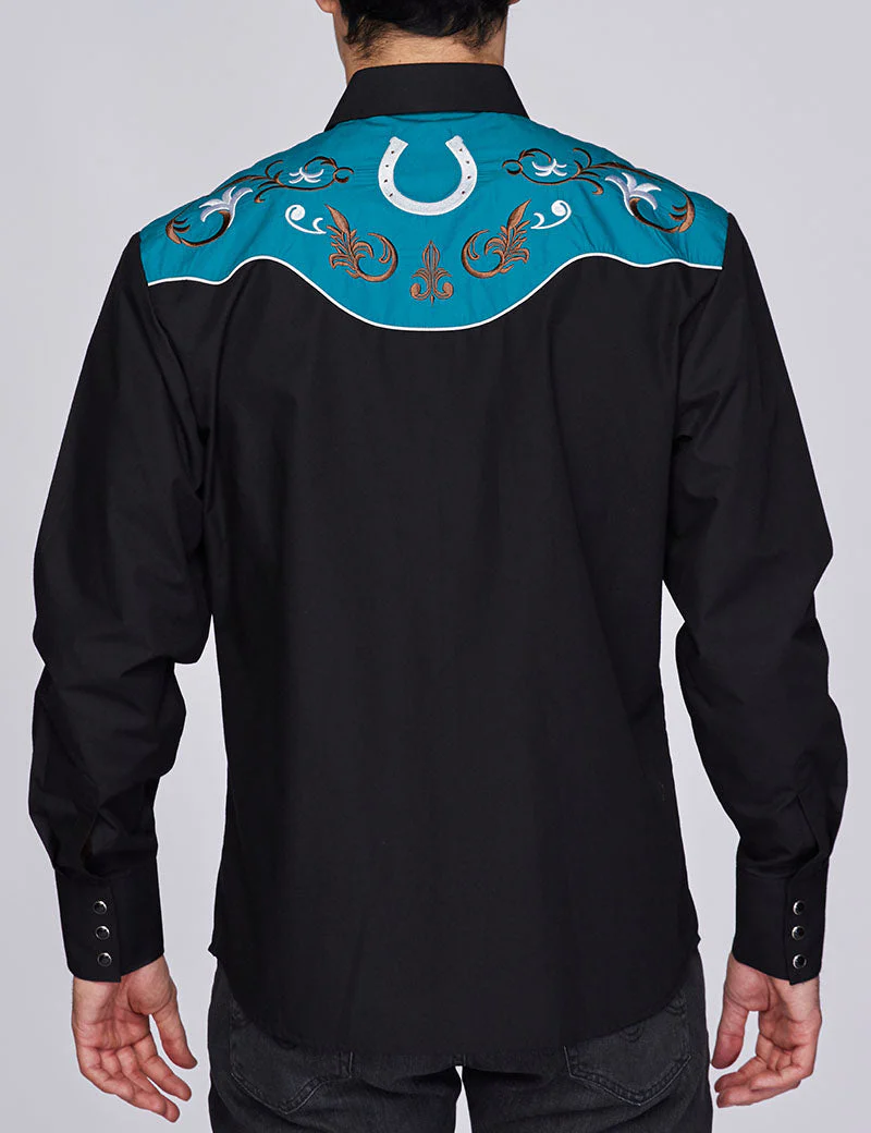 Men's Western Cowboy Embroidery Shirt-PS500-506 - Image 4