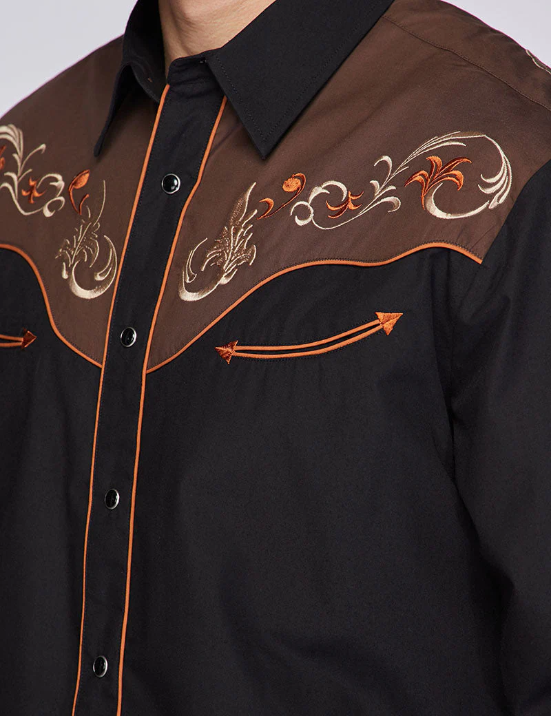 Men's Western Cowboy Embroidery Shirt-PS500-507 - Image 3