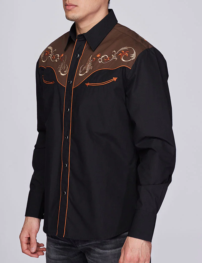 Men's Western Cowboy Embroidery Shirt-PS500-507 - Image 4