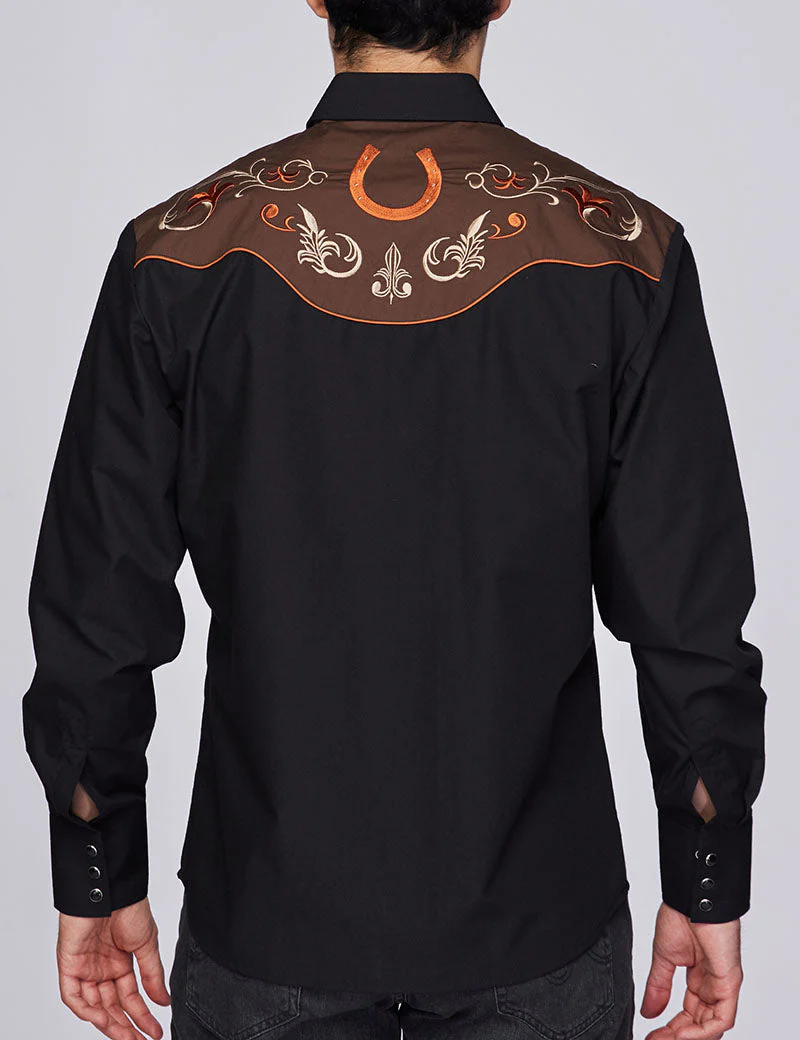 Men's Western Cowboy Embroidery Shirt-PS500-507 - Image 5