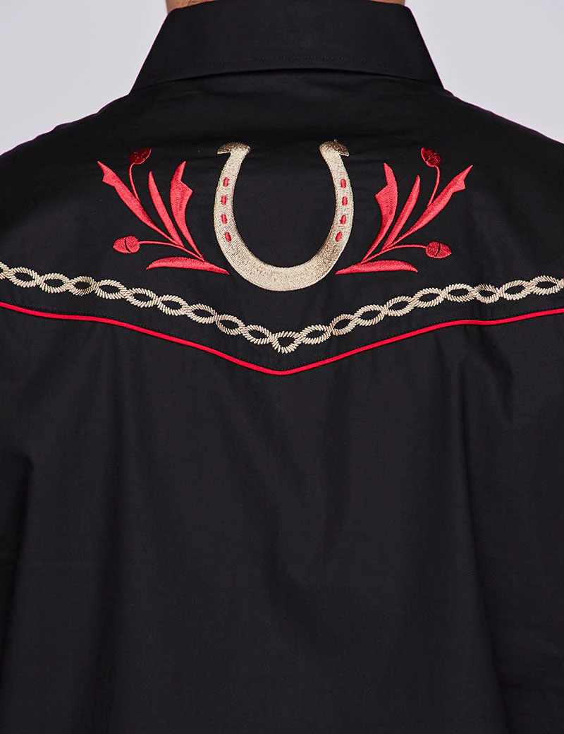Men's Western Cowboy Embroidery Shirt-PS500-516 - Image 2