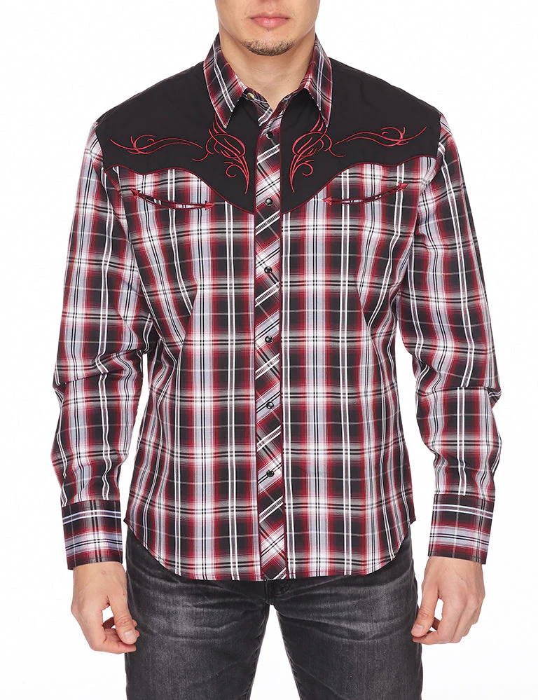 Men's Western Cowboy Embroidery Shirt-PS500-532