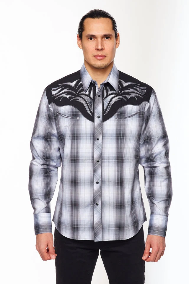 Men's Western Cowboy Embroidery Shirt -PS500L-554