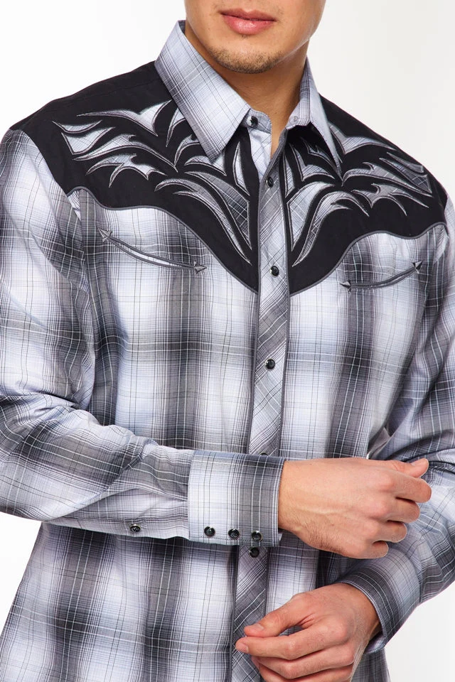 Men's Western Cowboy Embroidery Shirt -PS500L-554 - Image 2