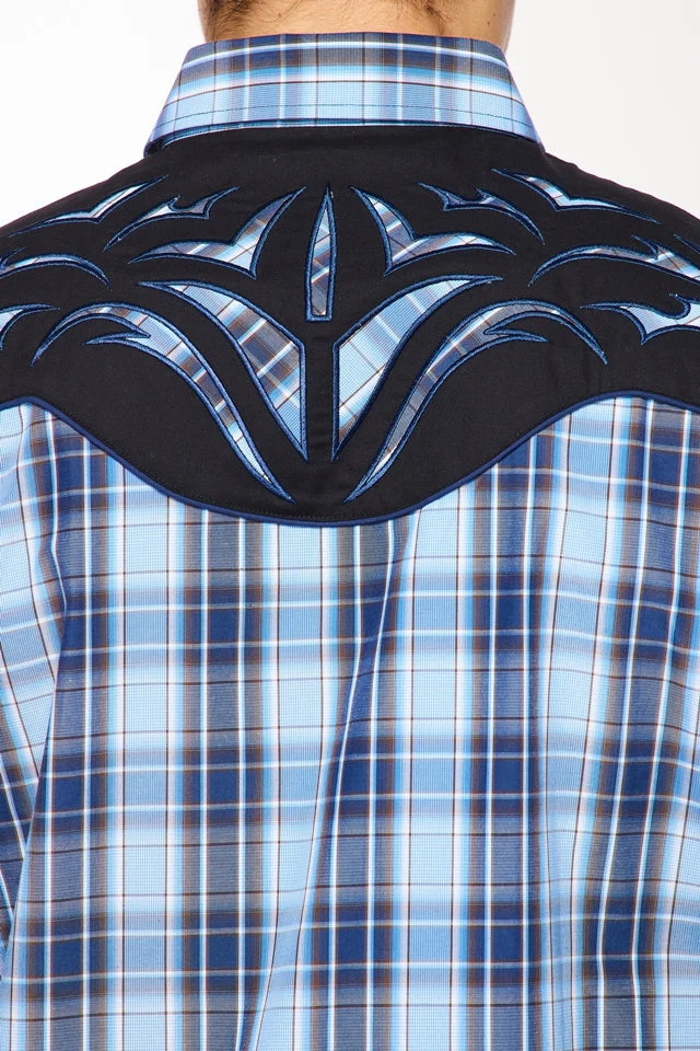 Men's Western Cowboy Embroidery Shirt-PS500L-555 - Image 3