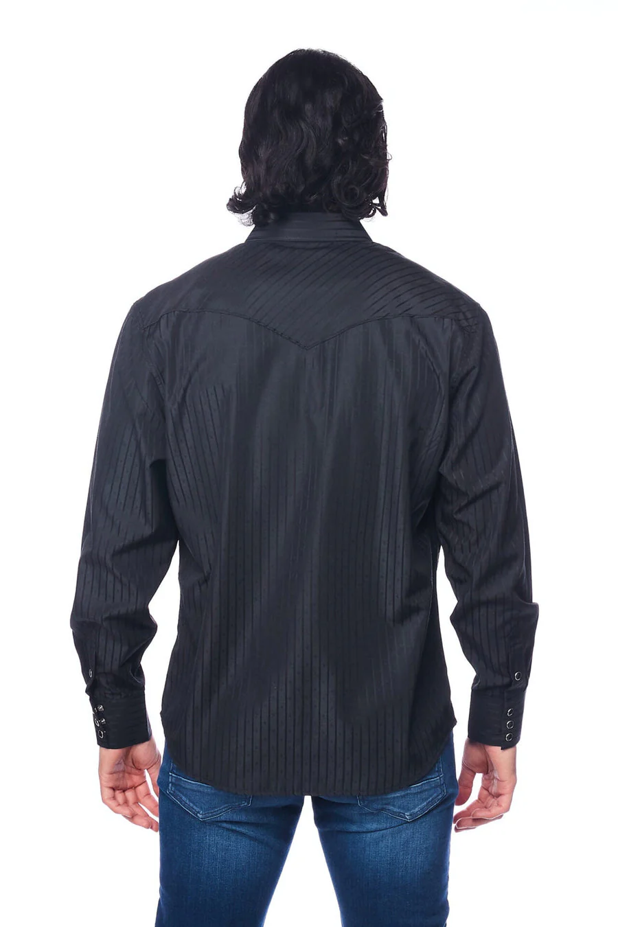 Men's Western Two Tone Black Shirt - Image 5