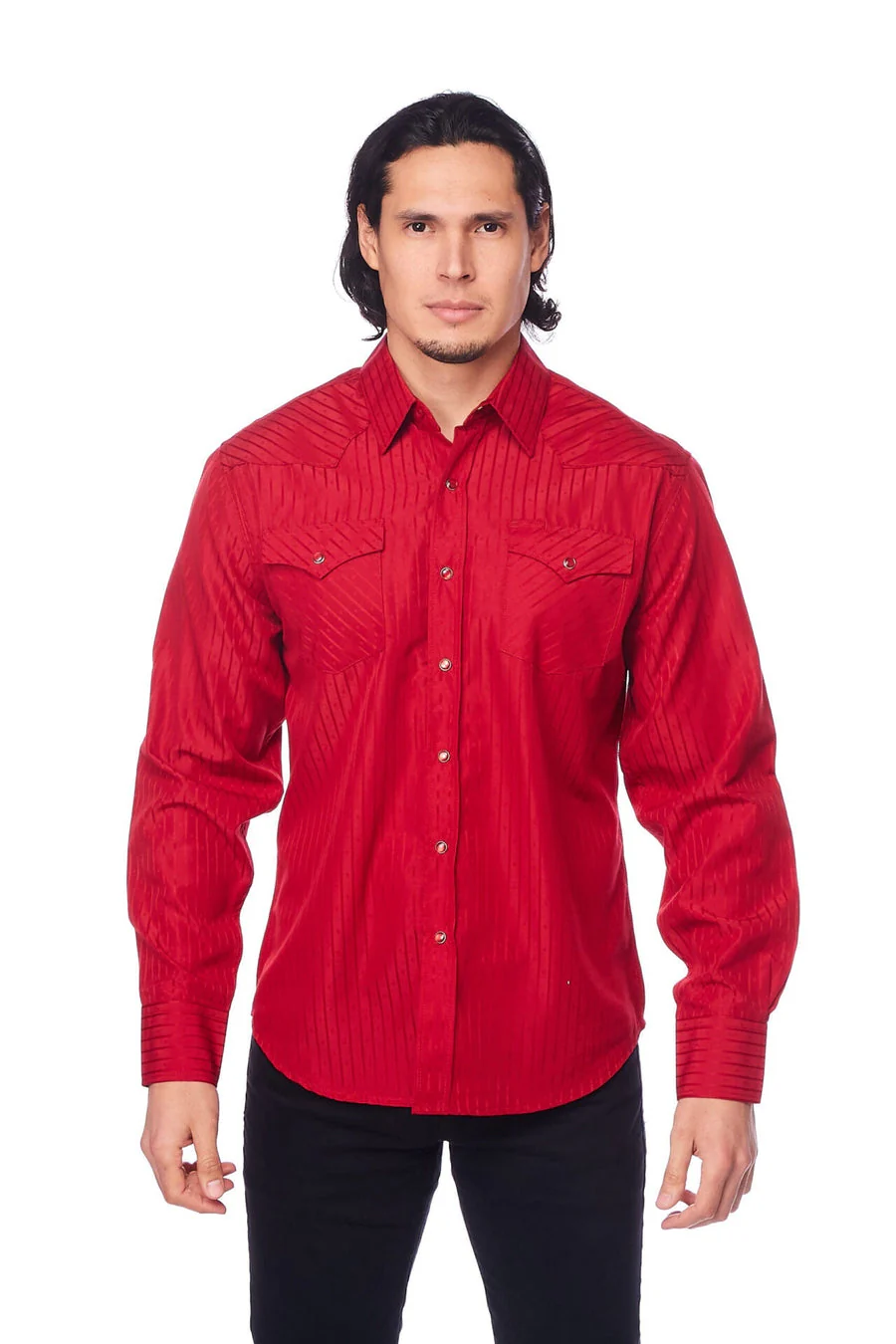 Men's Western Two Tone Red Shirt - Image 5